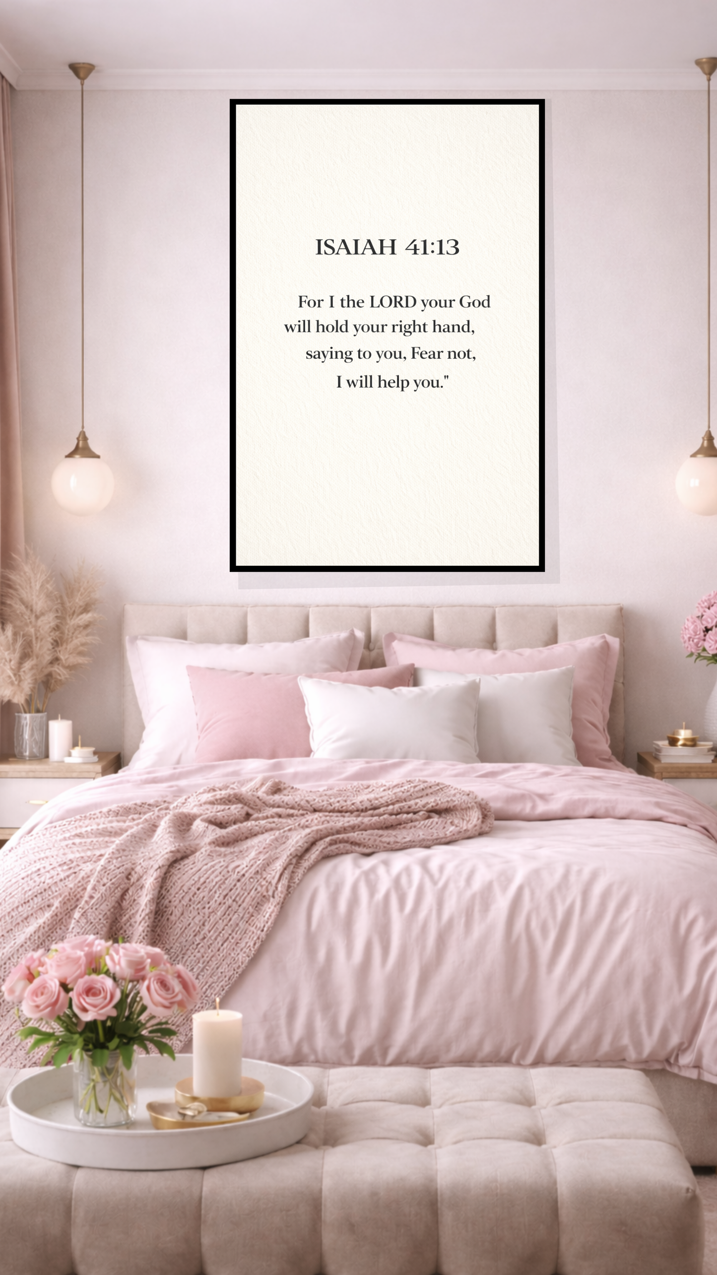 Isaiah 41:13 “For I the Lord Your God Will Hold Your Right Hand” – Christian Printable Scripture Wall Art