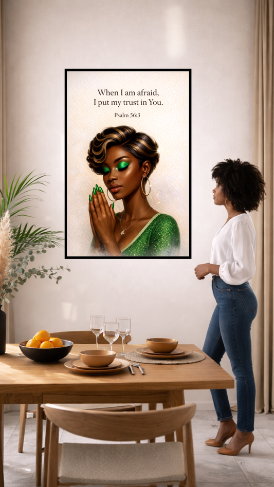 Psalm 56:3 “When I Am Afraid, I Put My Trust in You” Scripture Wall Art