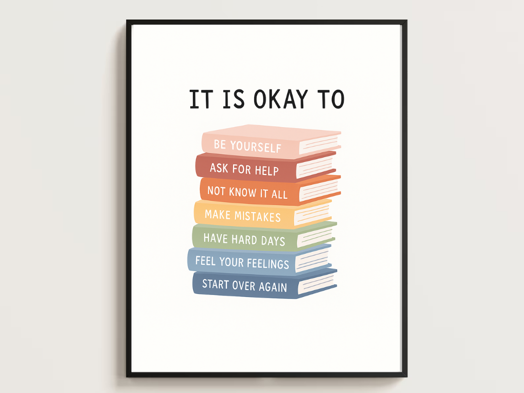 It’s Okay To - Wall Art. Kids Growth Mindset & Classroom Decor | Digital Download