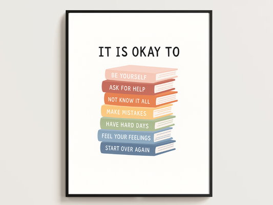 It’s Okay To - Wall Art. Kids Growth Mindset & Classroom Decor | Digital Download