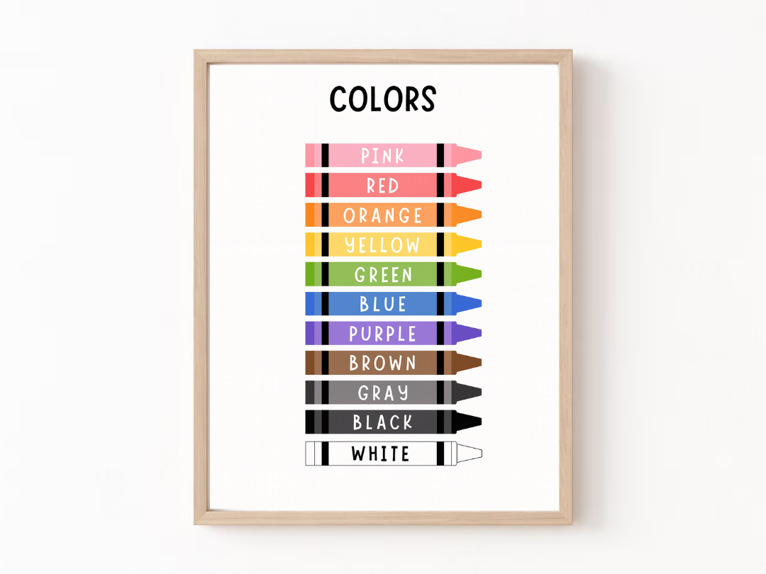 Colors Poster for Kids – Educational Classroom & Preschool Wall Art | Digital Download