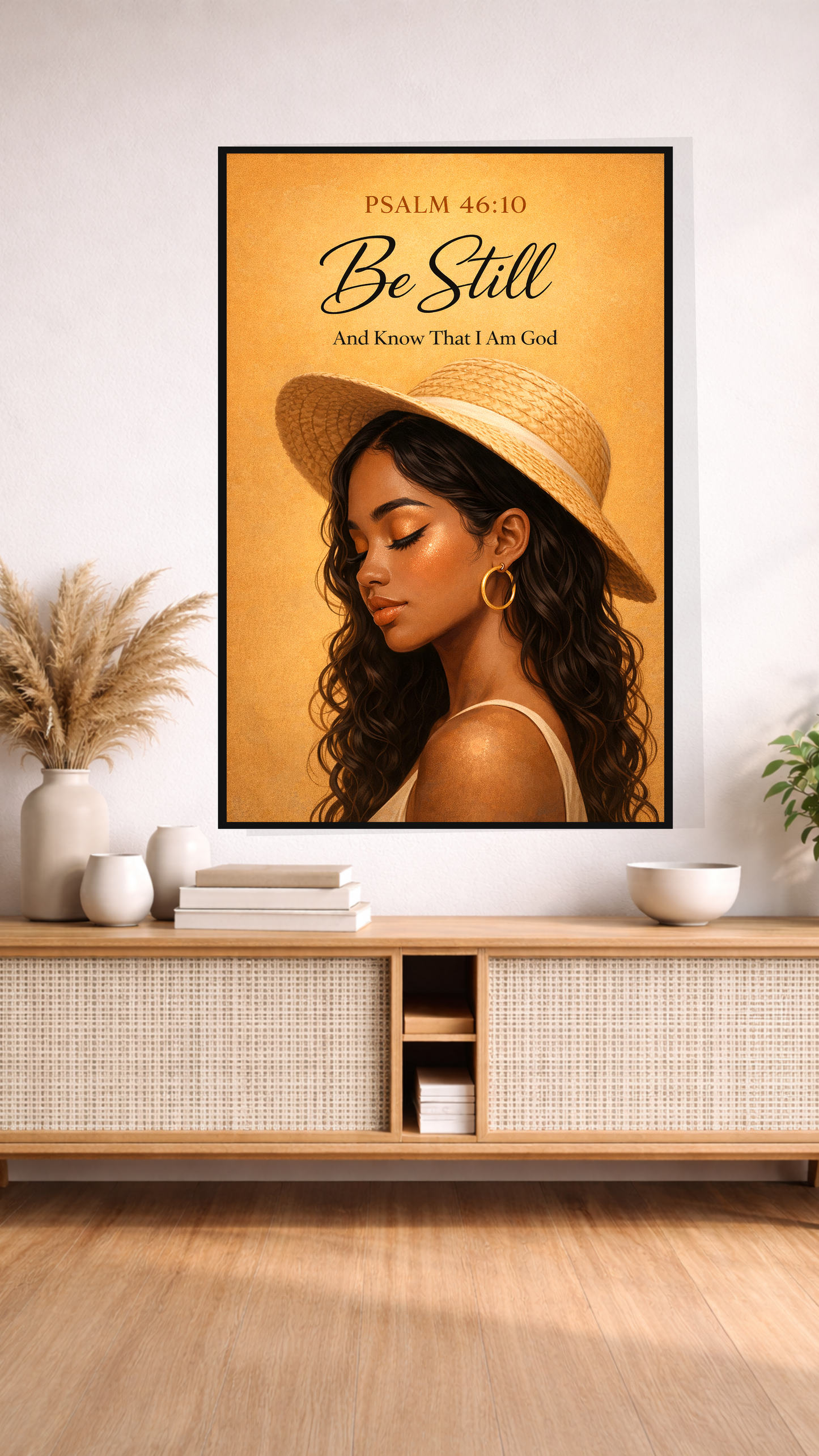 Psalm 46:10 “Be Still and Know That I Am God” Scripture Wdall Art - Home Decor