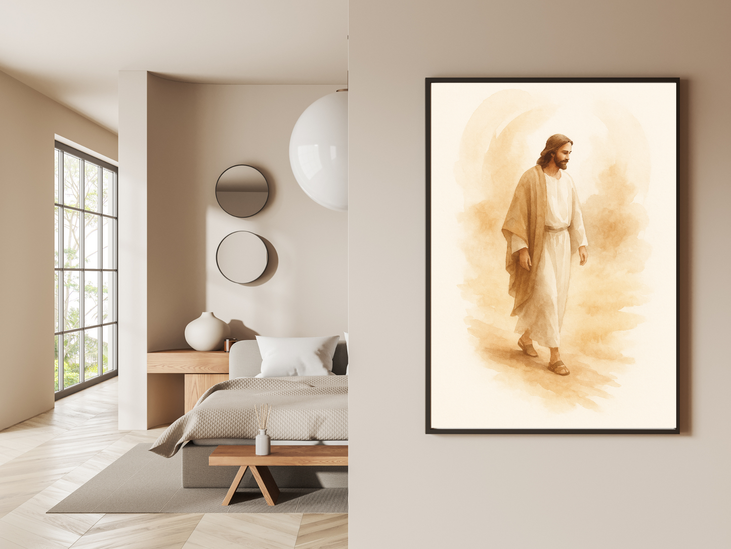 Jesus on the Path – He Is Risen Resurrection Christian Wall Art