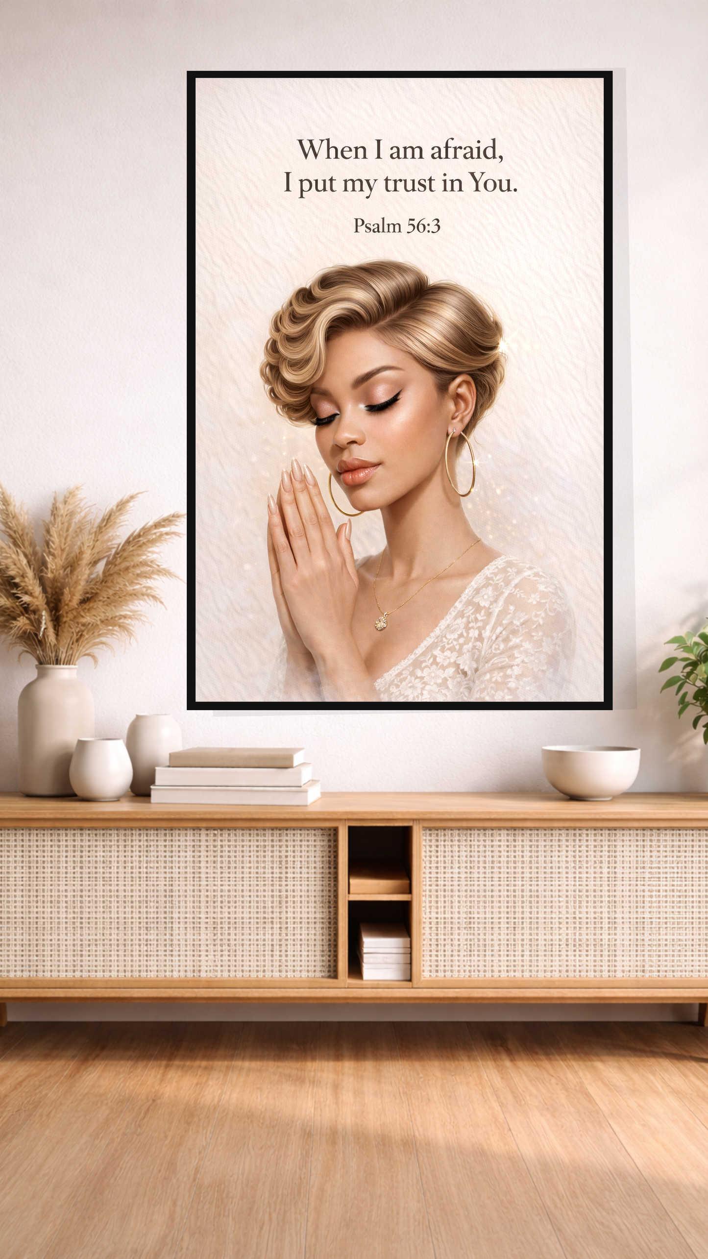 Psalm 56:3 “When I Am Afraid, I Put My Trust in You” Scripture Wall Art