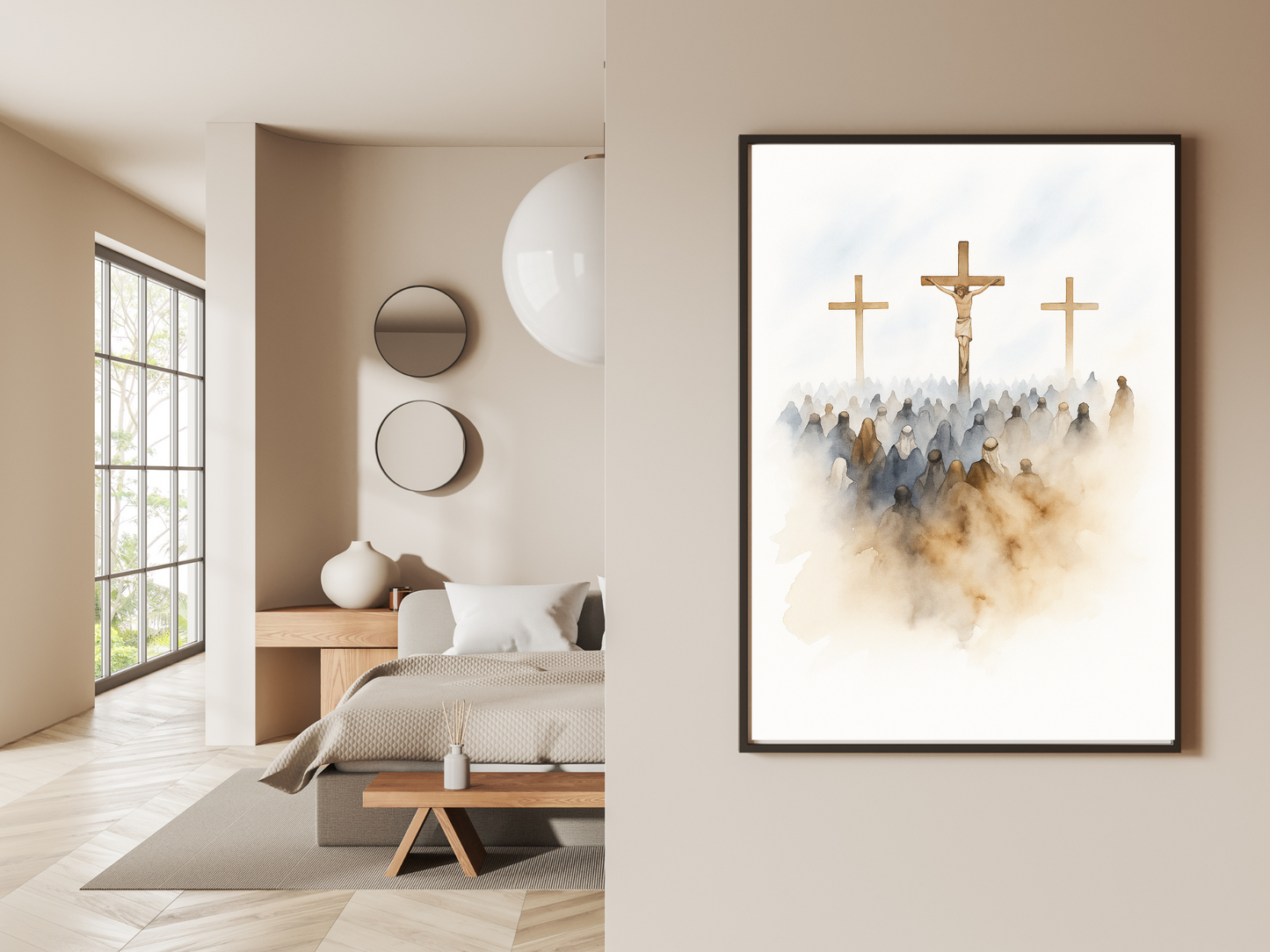 Three Crosses on Calvary – Christian Crucifixion Wall Art & Easter Print