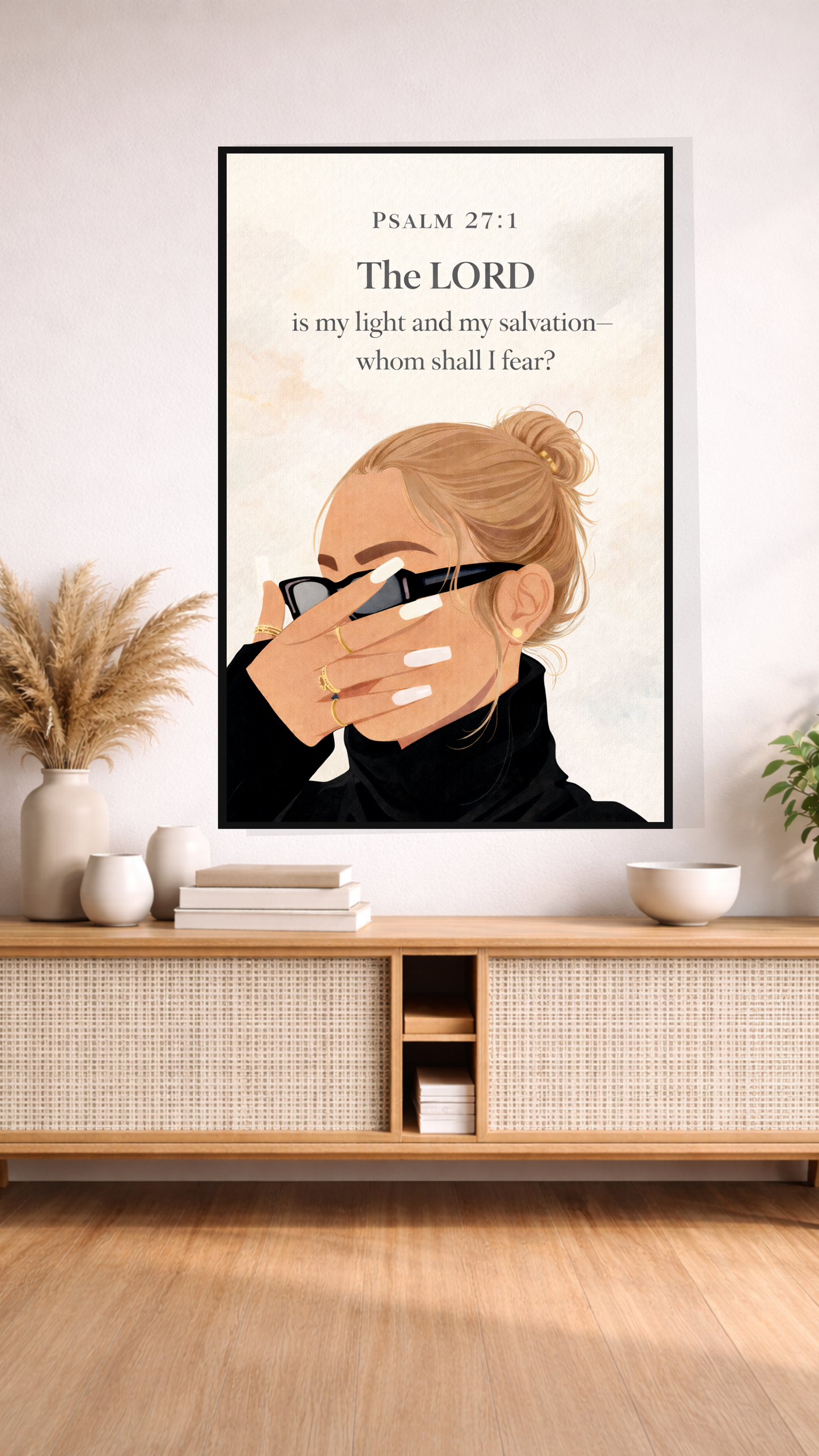 Psalm 27:1 “The Lord Is My Light and My Salvation—Whom Shall I Fear?”  Wall Art Deco
