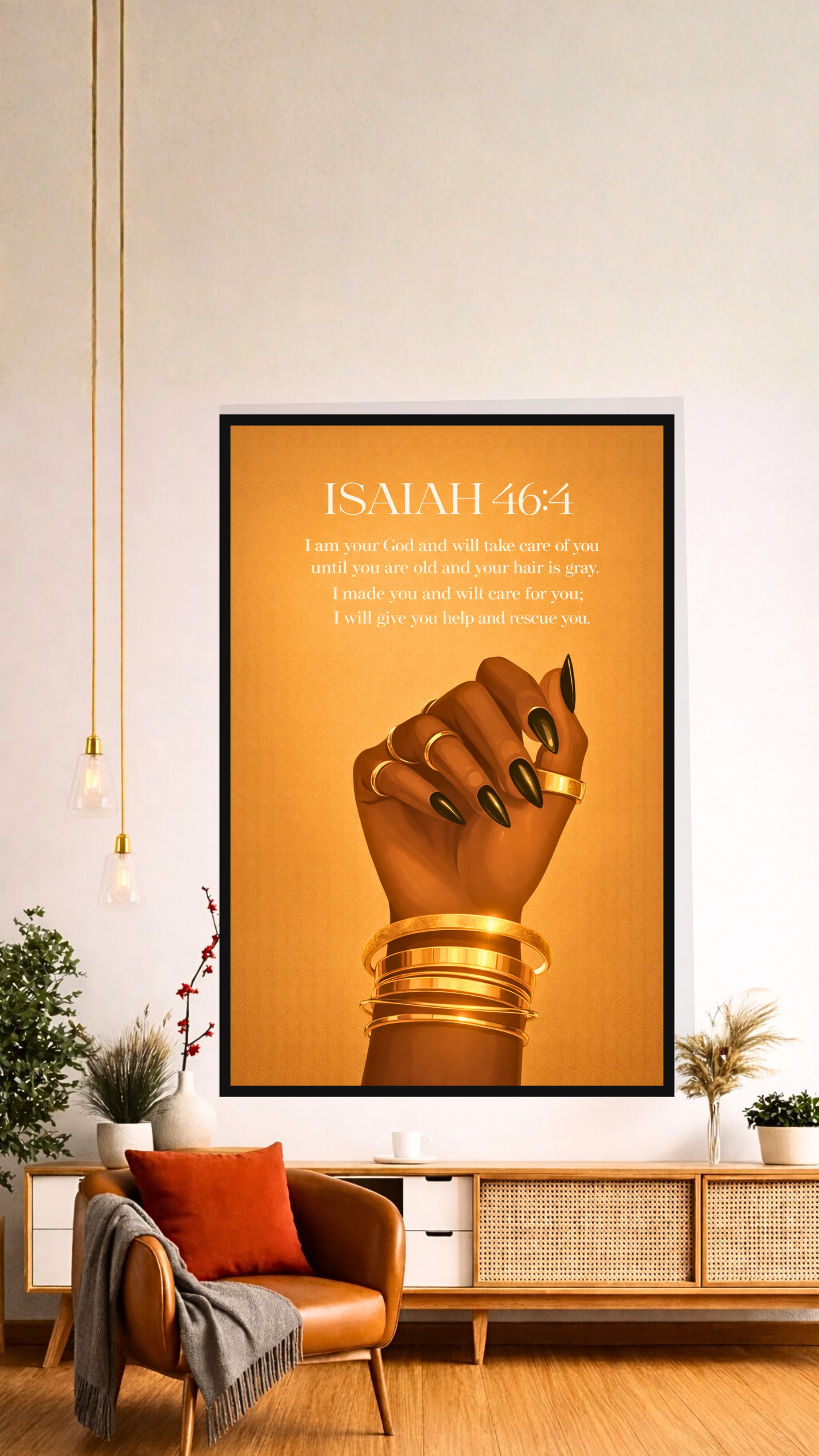 Isaiah 46:4 “I Am Your God and I Will Take Care of You” – Christian Printable Scripture Wall Art