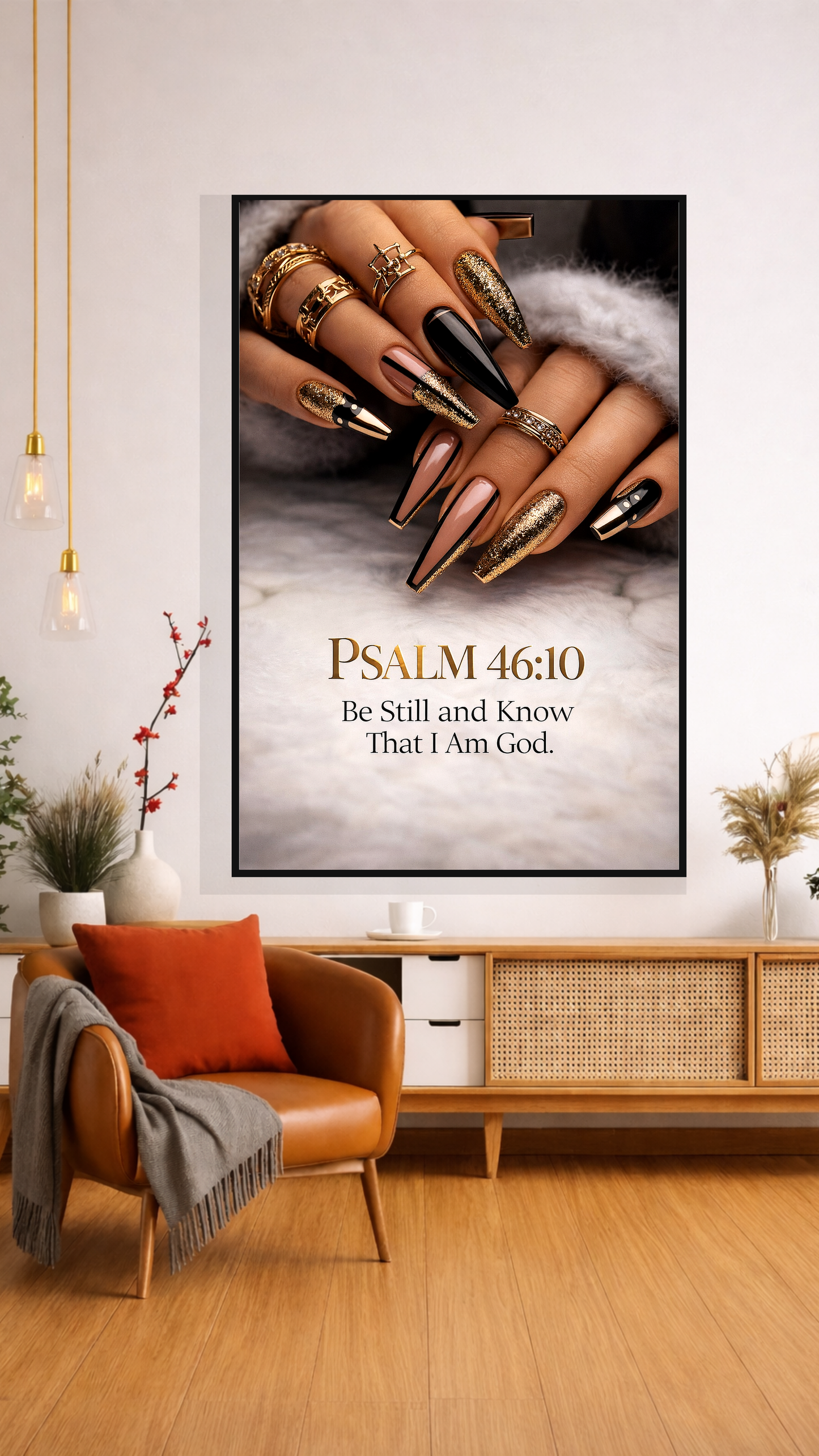 Psalm 46:10 “Be Still and Know That I Am God” Scripture Wdall Art - Home Decor