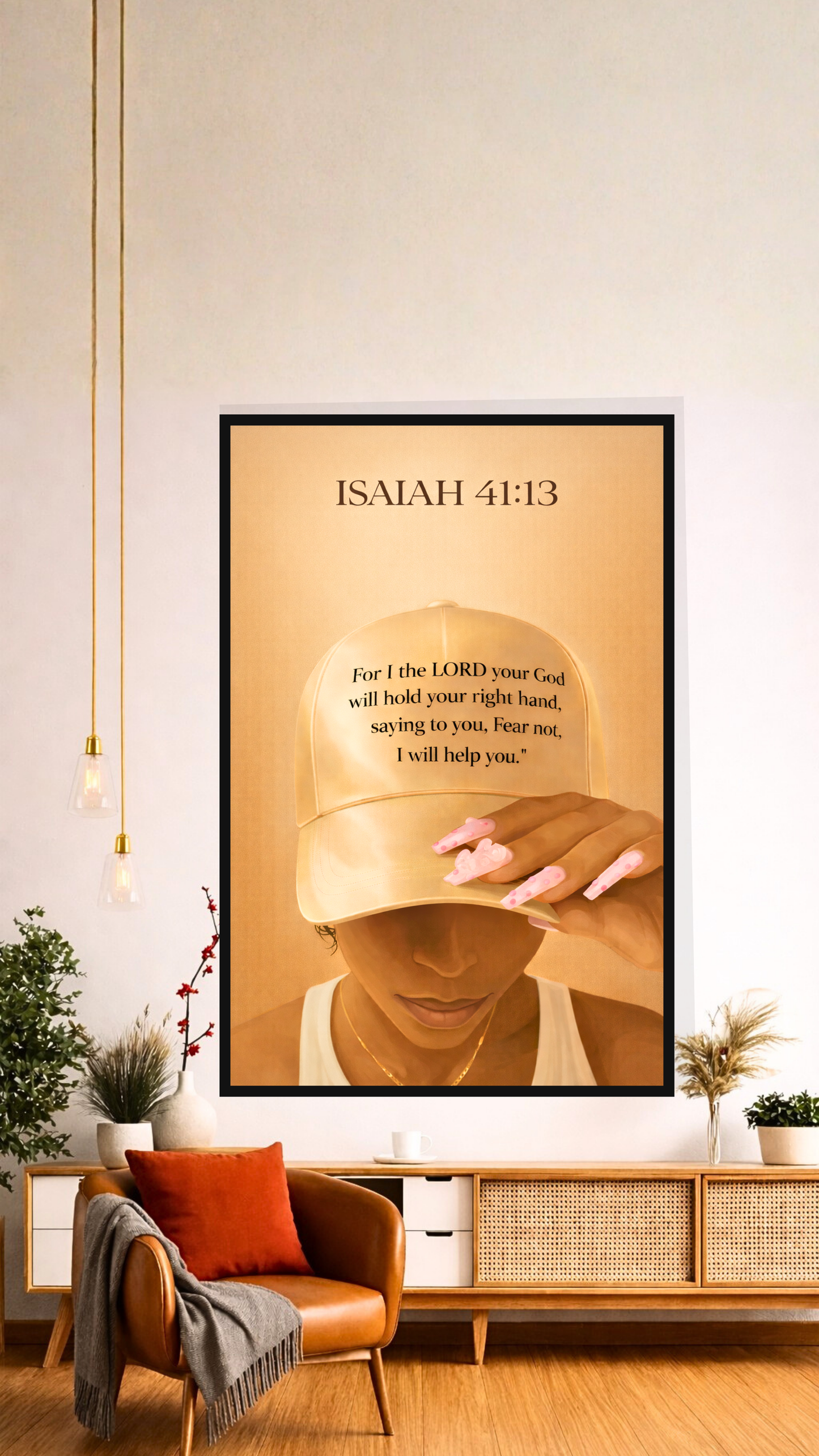 Isaiah 41:13 “For I the Lord Your God Will Hold Your Right Hand” – Christian Printable Scripture Wall Art