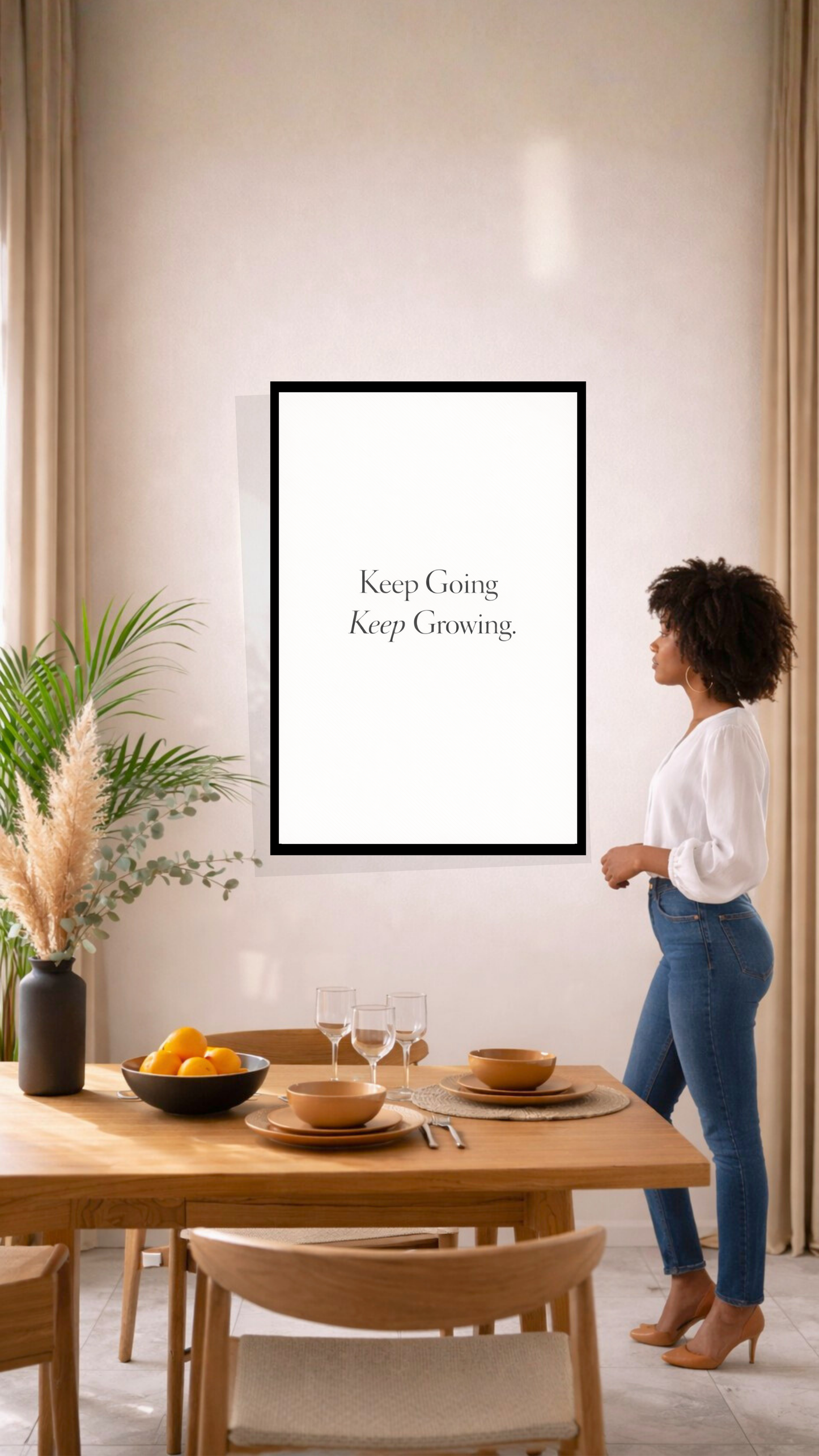 Keep Going Keep Growing – Motivational Quote & Self-Growth Wall Art