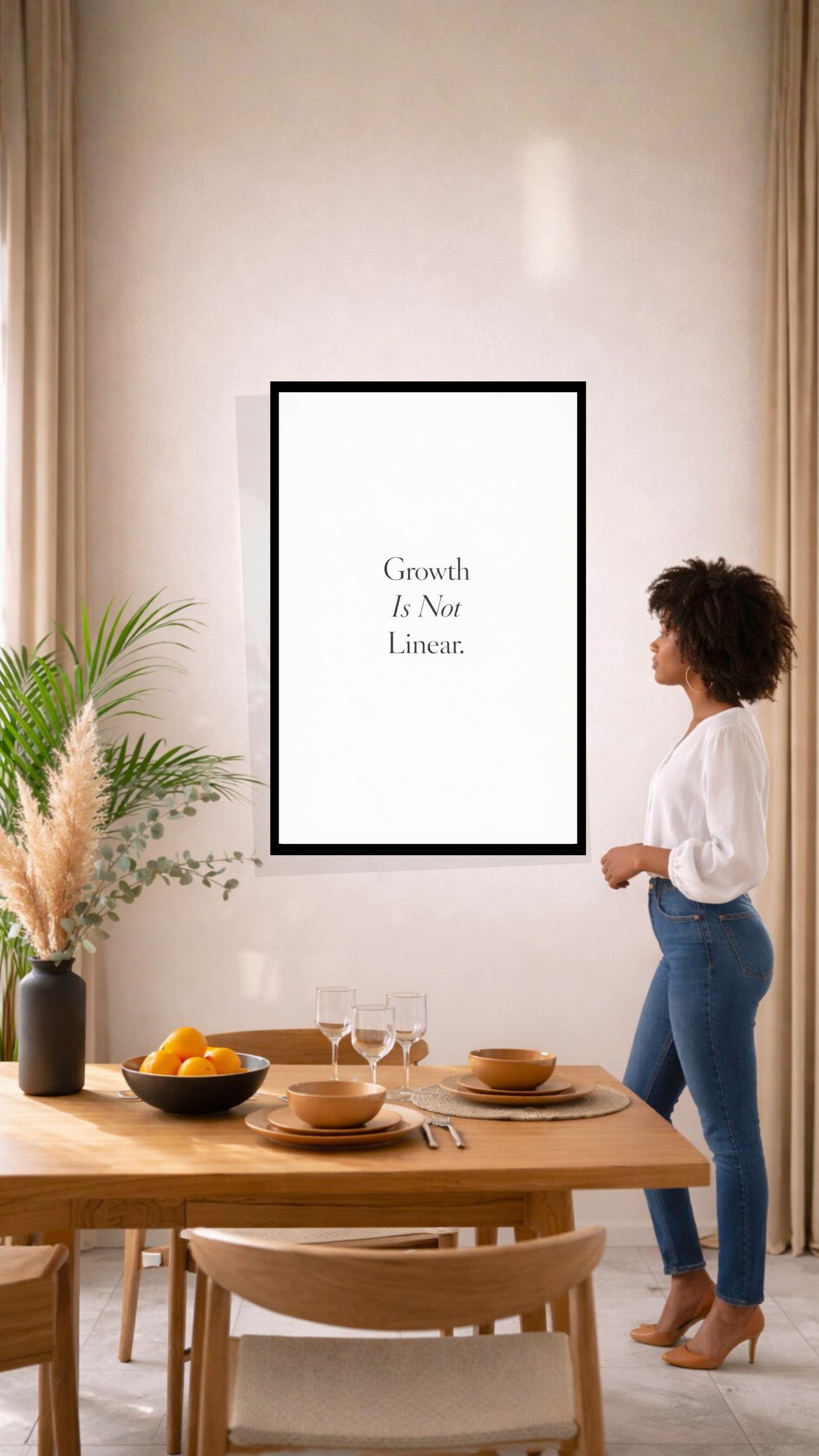 Growth Is Not Linear – Mental Health Quote & Motivational Print