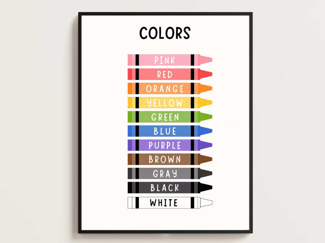 Colors Poster for Kids – Educational Classroom & Preschool Wall Art | Digital Download