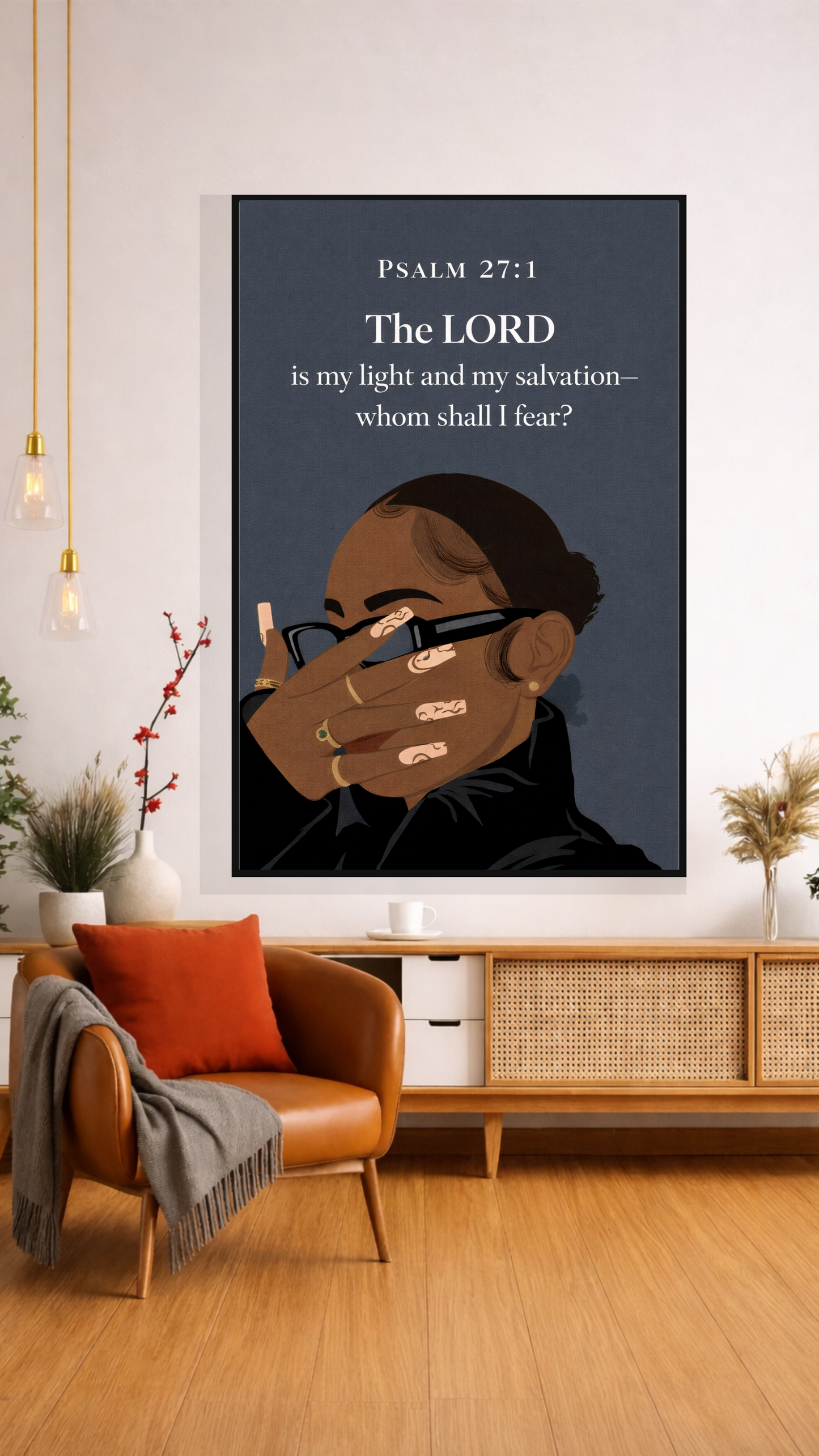 Psalm 27:1 “The Lord Is My Light and My Salvation—Whom Shall I Fear?”  Wall Art Deco