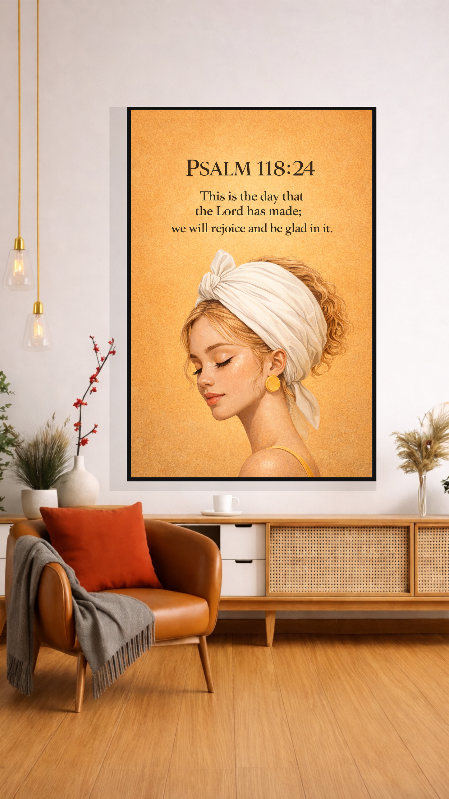 Psalm 118:24 "This Is the Day That the Lord Has Made” Bible Verse Wall Art - Home Deco