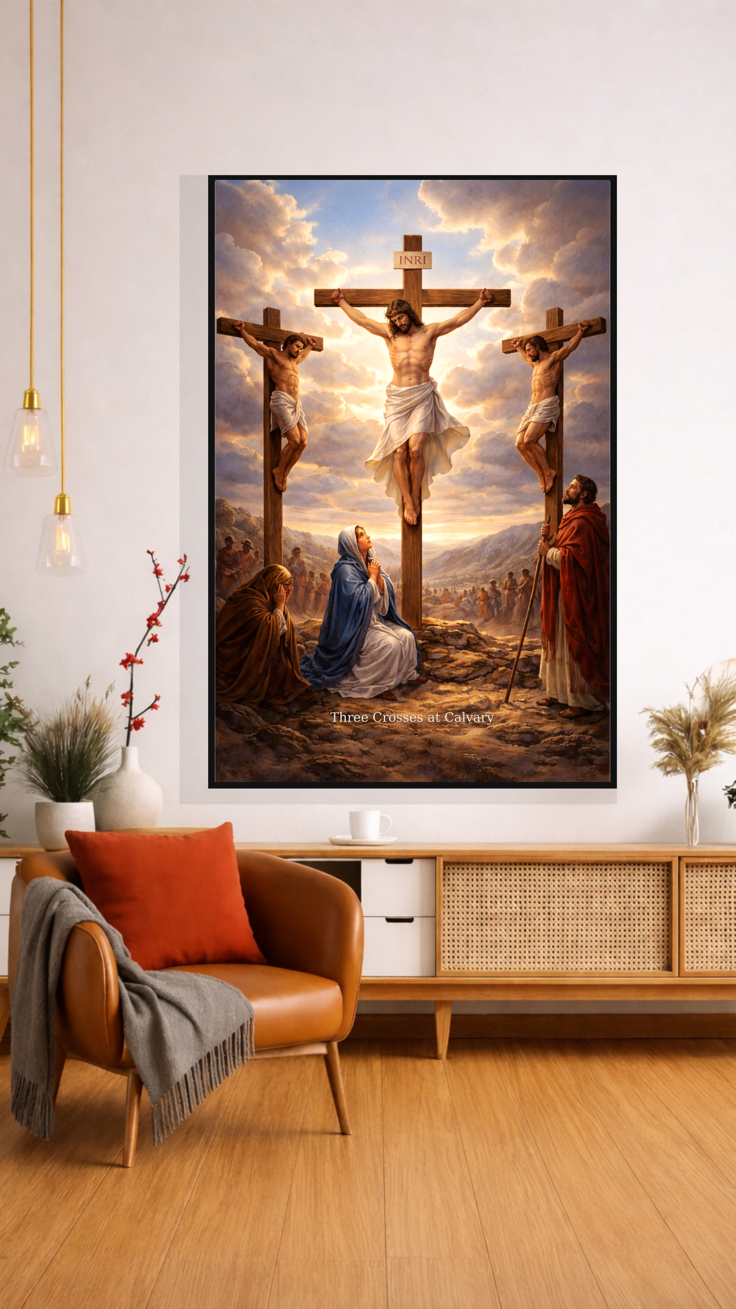 Three Crosses on Calvary – Christian Crucifixion Wall Art & Easter Print