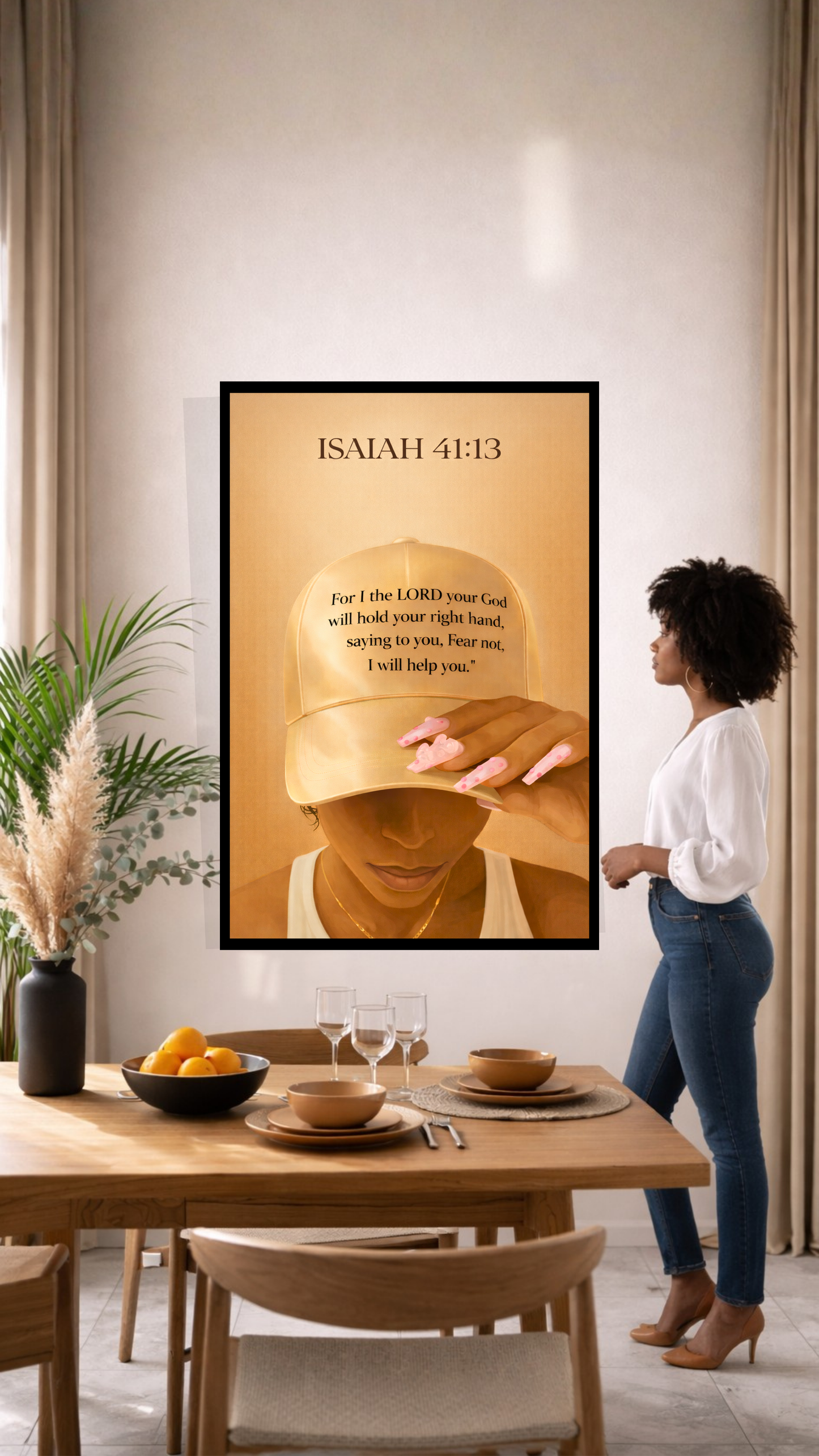 Isaiah 41:13 “For I the Lord Your God Will Hold Your Right Hand” – Christian Printable Scripture Wall Art