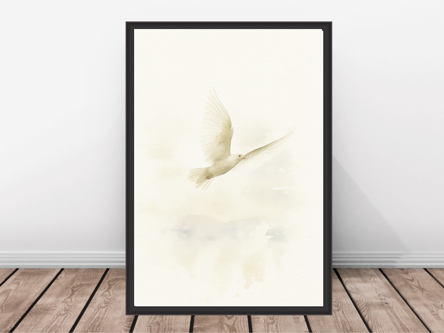 Christian Dove Wall Art – Holy Spirit Minimalist Watercolor Print