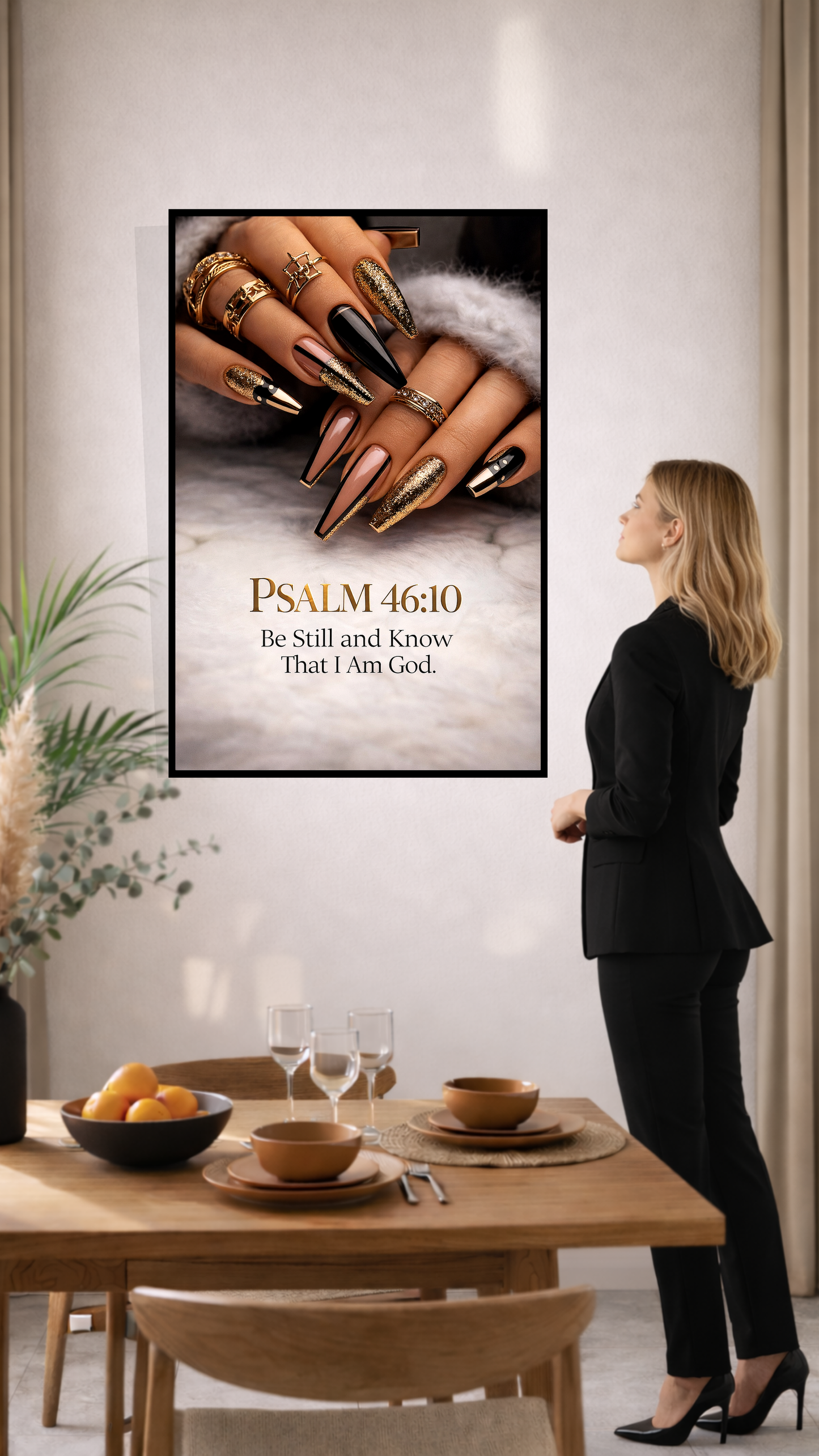 Psalm 46:10 “Be Still and Know That I Am God” Scripture Wdall Art - Home Decor