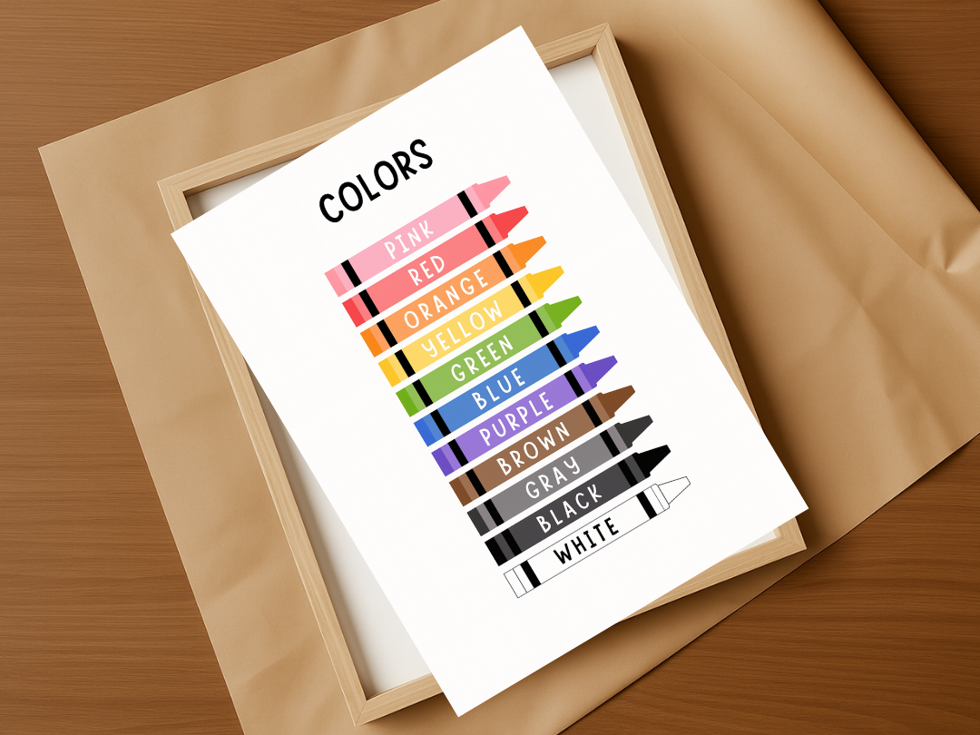 Colors Poster for Kids – Educational Classroom & Preschool Wall Art | Digital Download