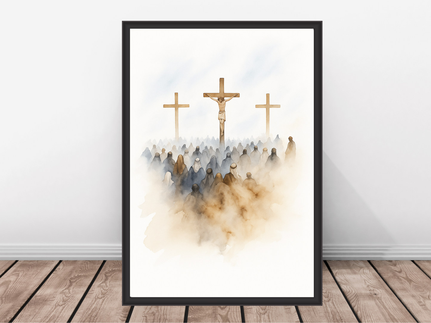 Three Crosses on Calvary – Christian Crucifixion Wall Art & Easter Print