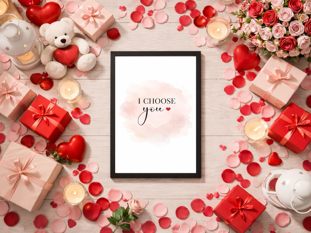 I Choose You Wall Art – Romantic Valentine’s Quote & Couple Gift | Digital Download