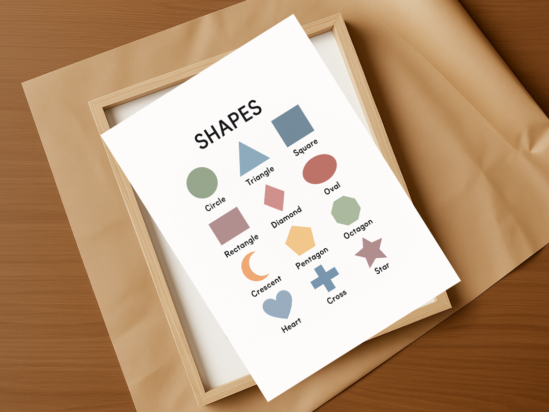 Shapes Poster for Kids – Educational Nursery & Classroom Wall Art | Digital Download