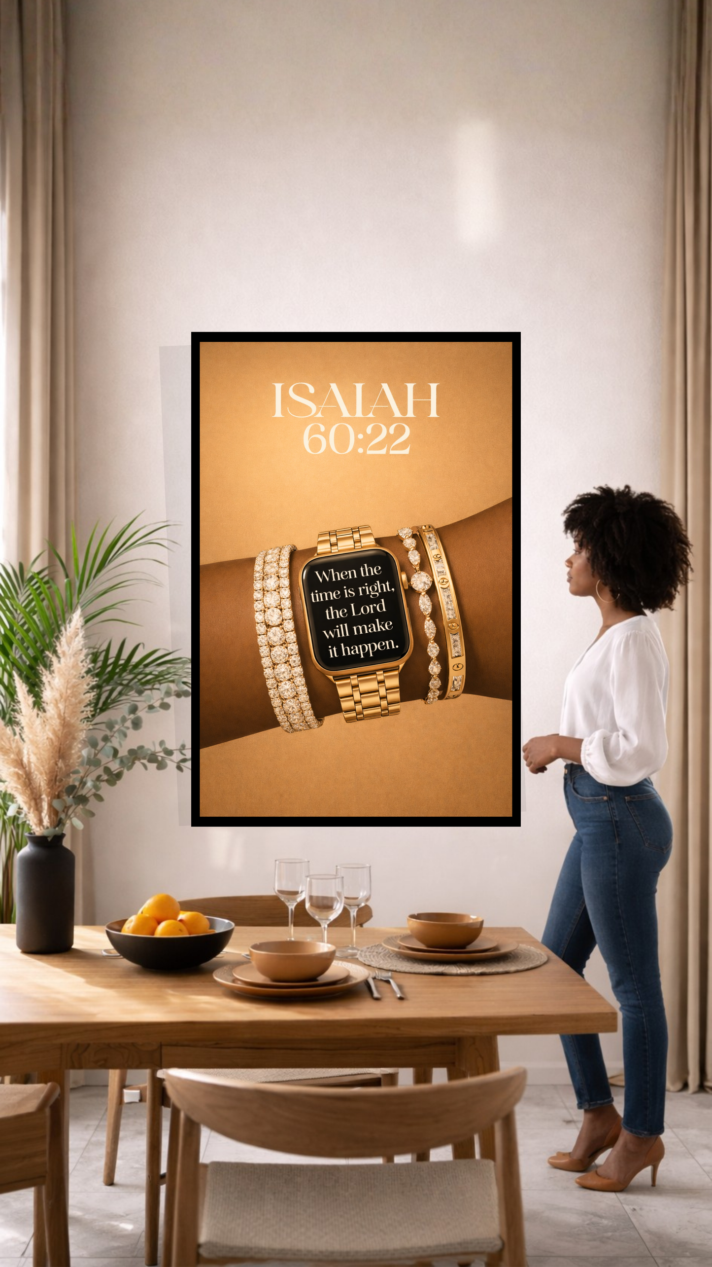Isaiah 60:22 “When the Time Is Right, I the Lord Will Make It Happen” – Christian Printable Scripture Wall Art