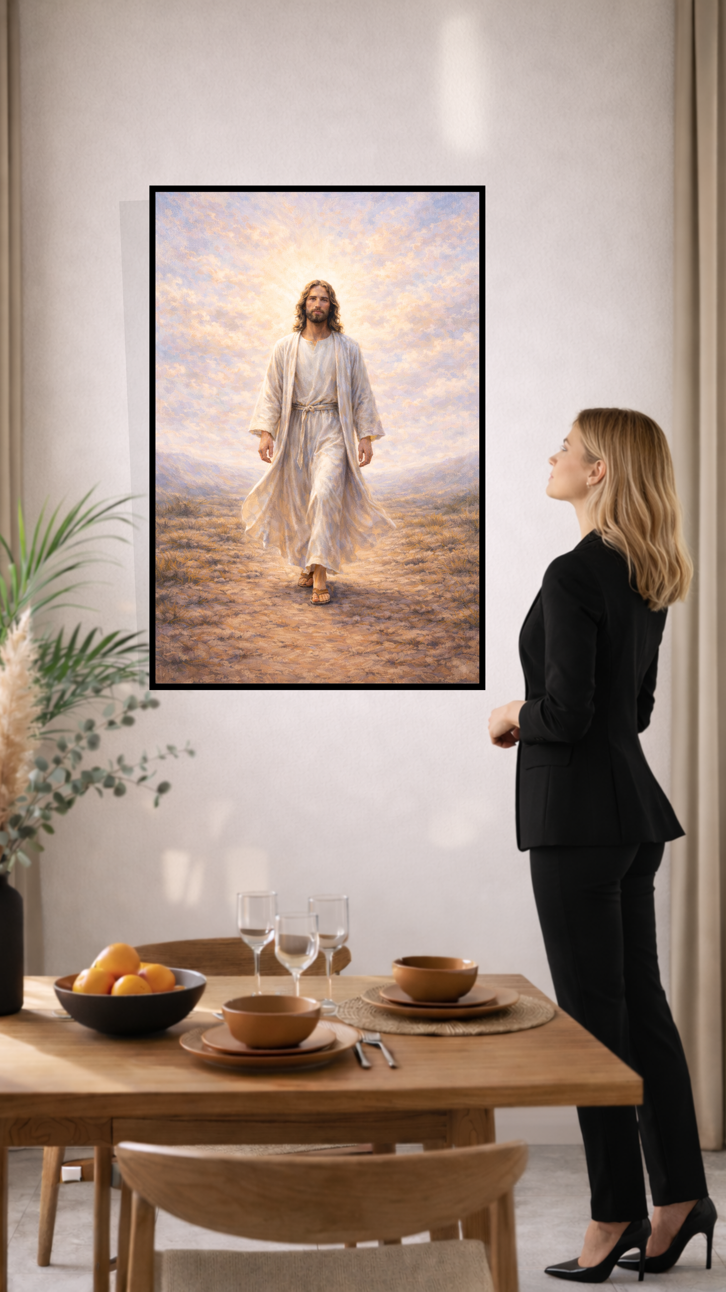 Jesus on the Path – He Is Risen Resurrection Christian Wall Art
