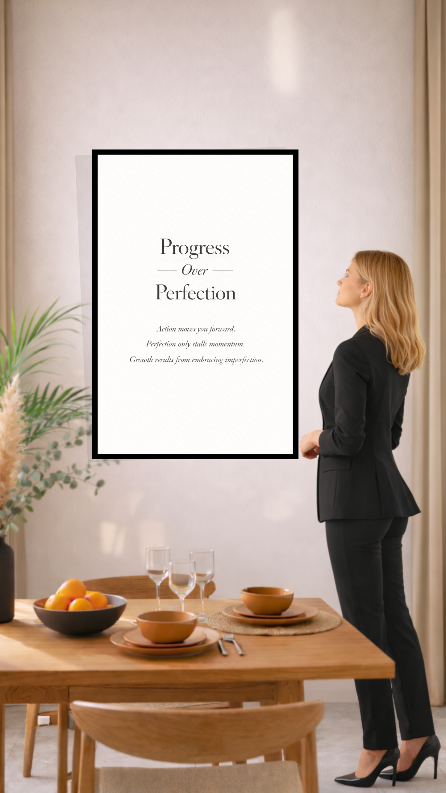 Progress Over Perfection – Motivational Quote Wall Art