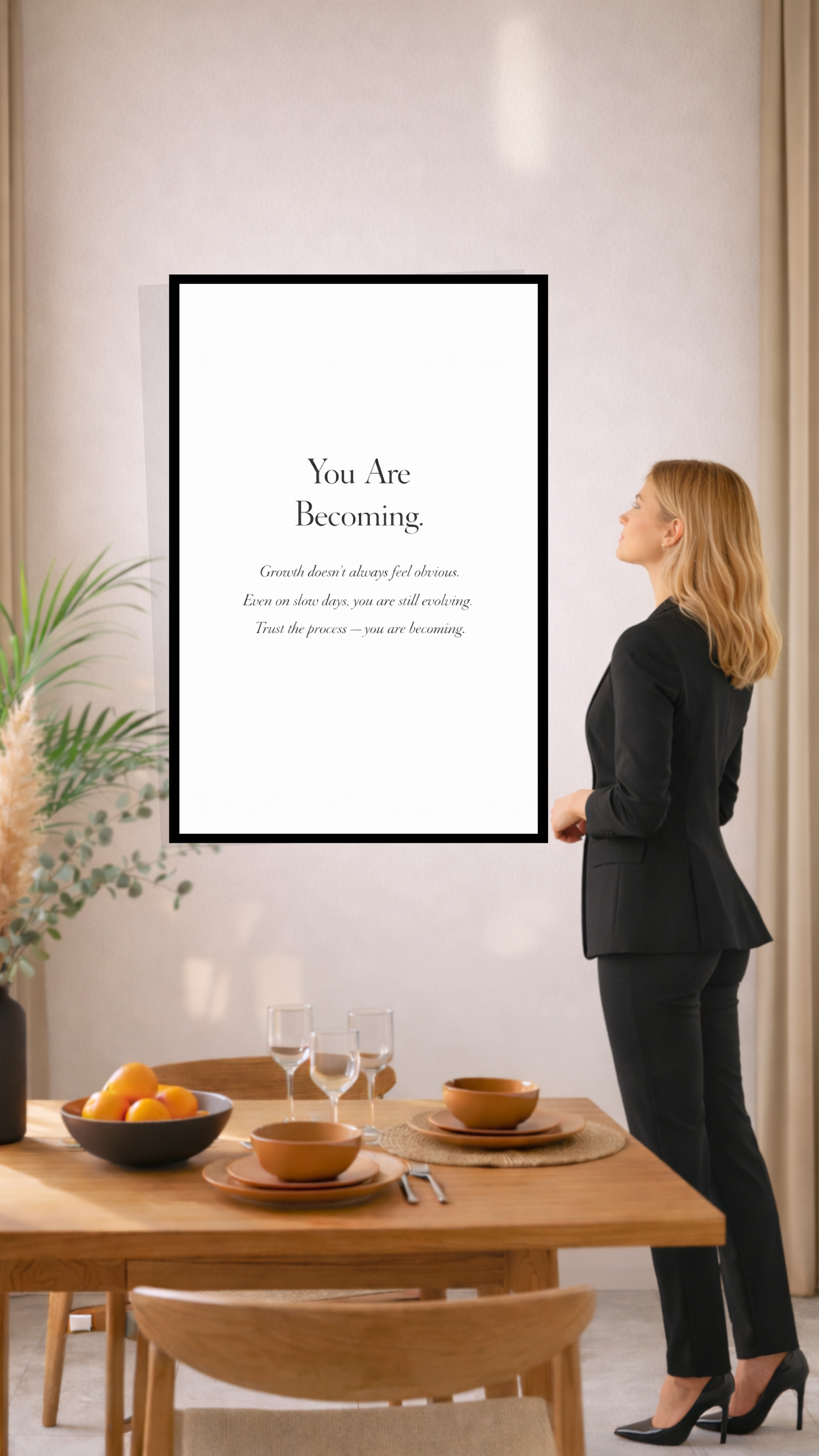 You Are Becoming – Motivational Quote & Self-Growth  Wall Art Decor