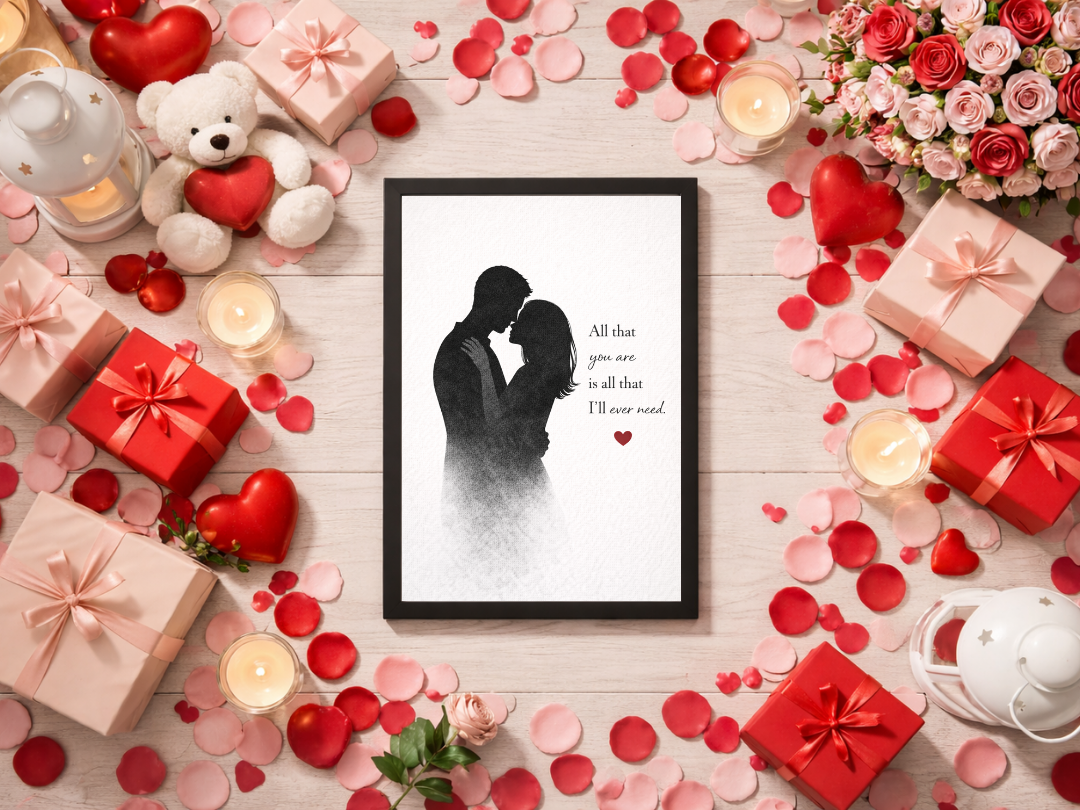 All That You Are Wall Art – Romantic Couple Silhouette & Love Quote | Digital Download