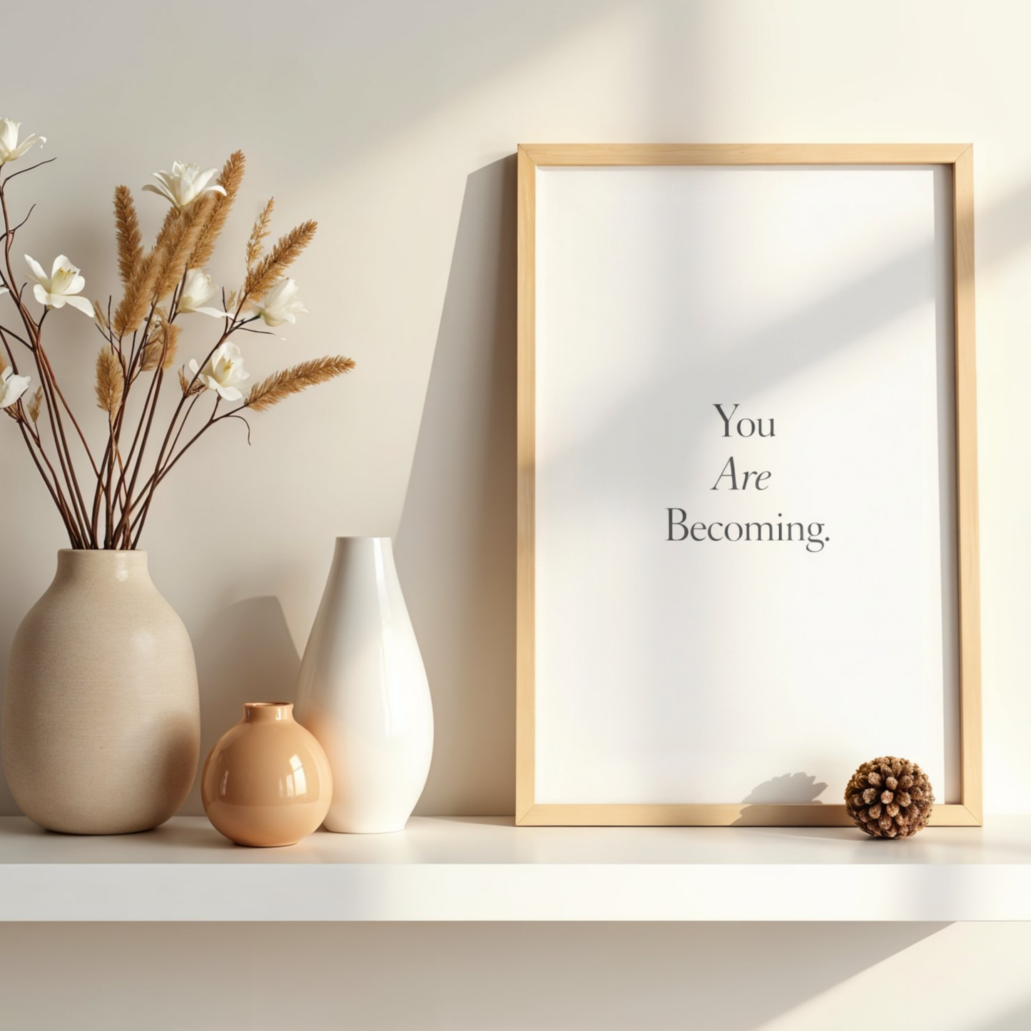 You Are Becoming – Motivational Quote & Self-Growth  Wall Art Decor