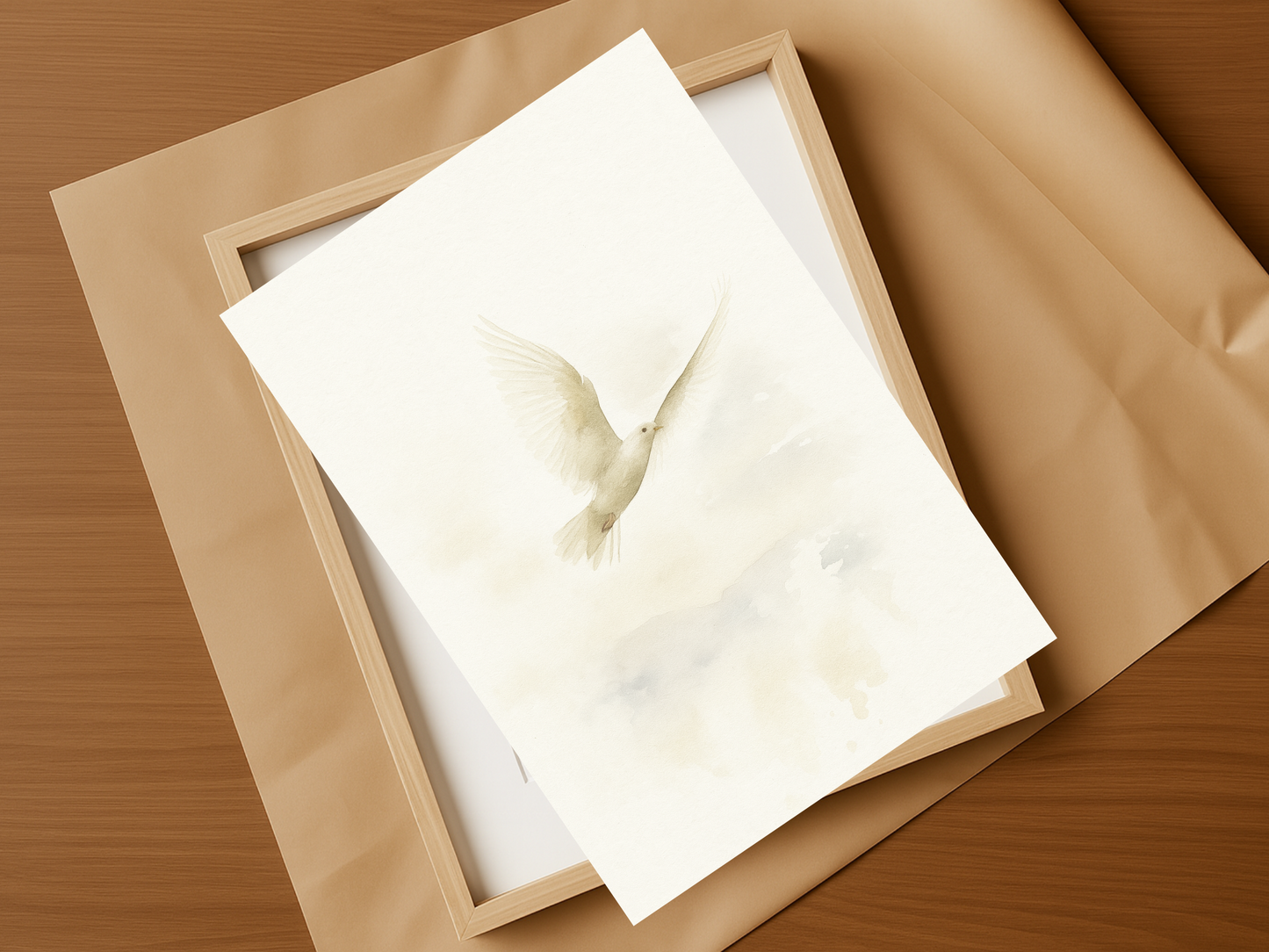Christian Dove Wall Art – Holy Spirit Minimalist Watercolor Print
