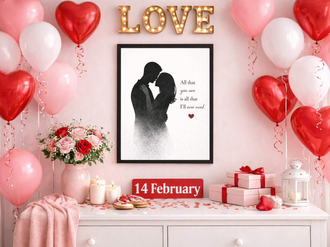 All That You Are Wall Art – Romantic Couple Silhouette & Love Quote | Digital Download