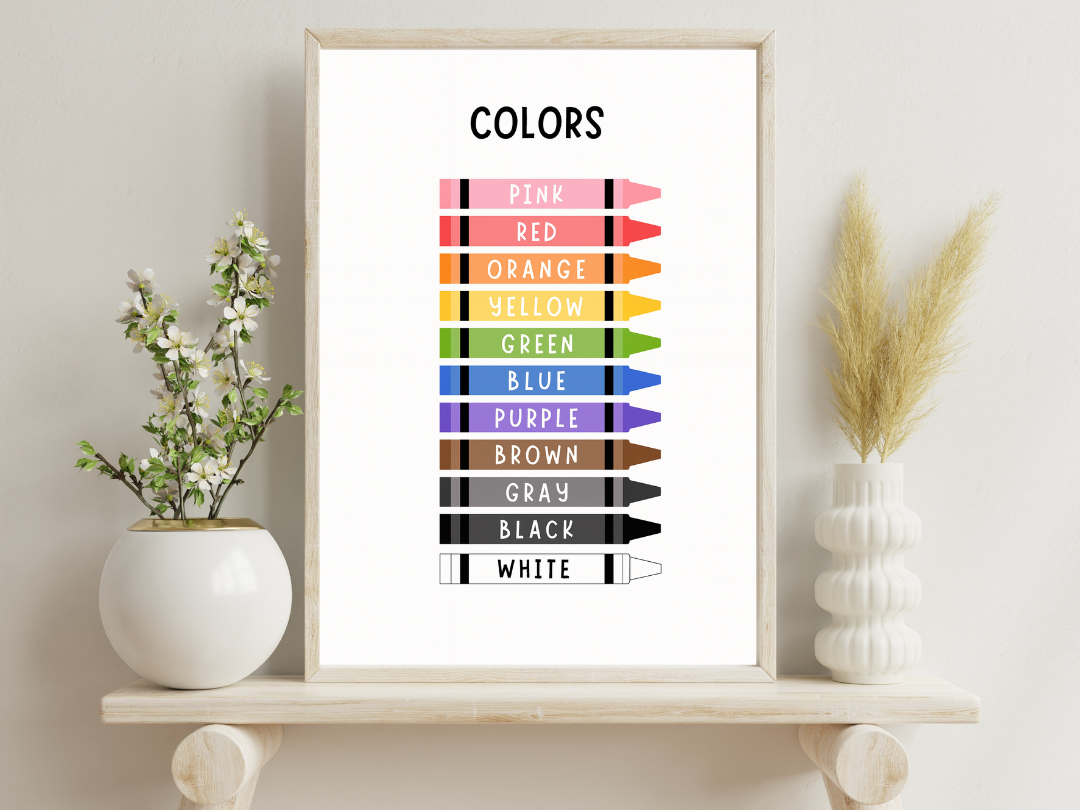 Colors Poster for Kids – Educational Classroom & Preschool Wall Art | Digital Download