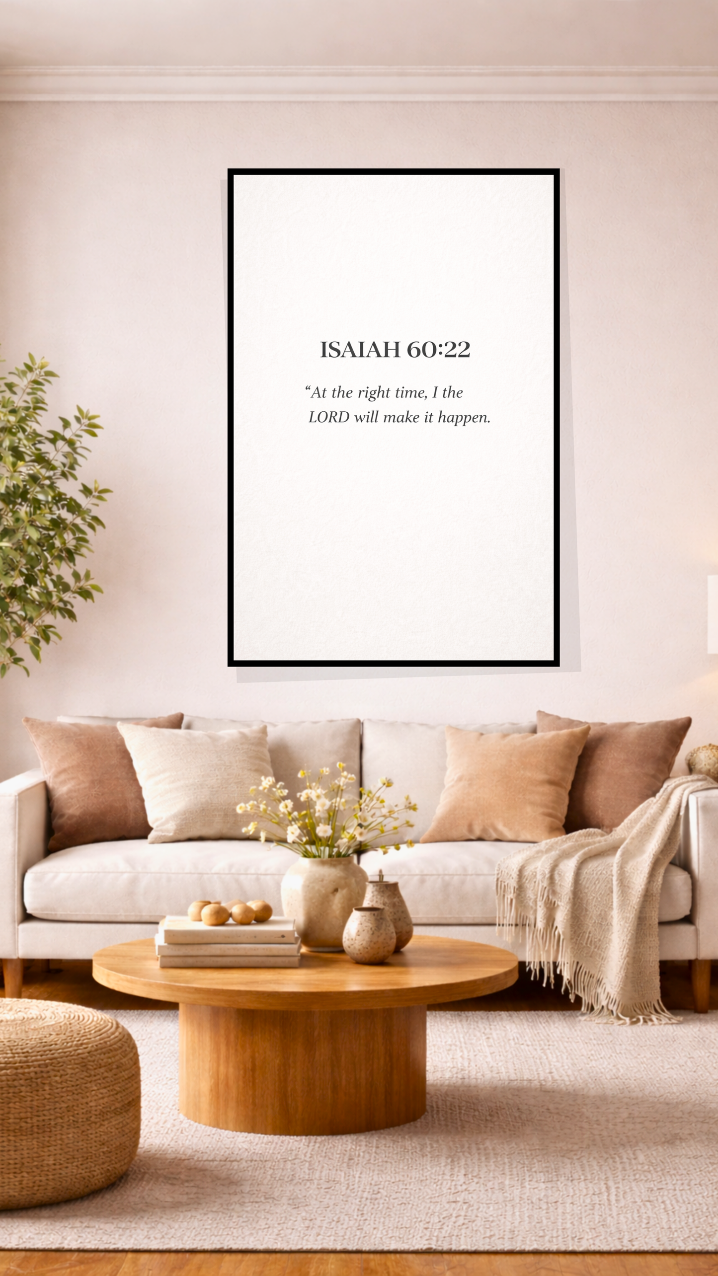 Isaiah 60:22 “When the Time Is Right, I the Lord Will Make It Happen” –  Printable Scripture Wall Art