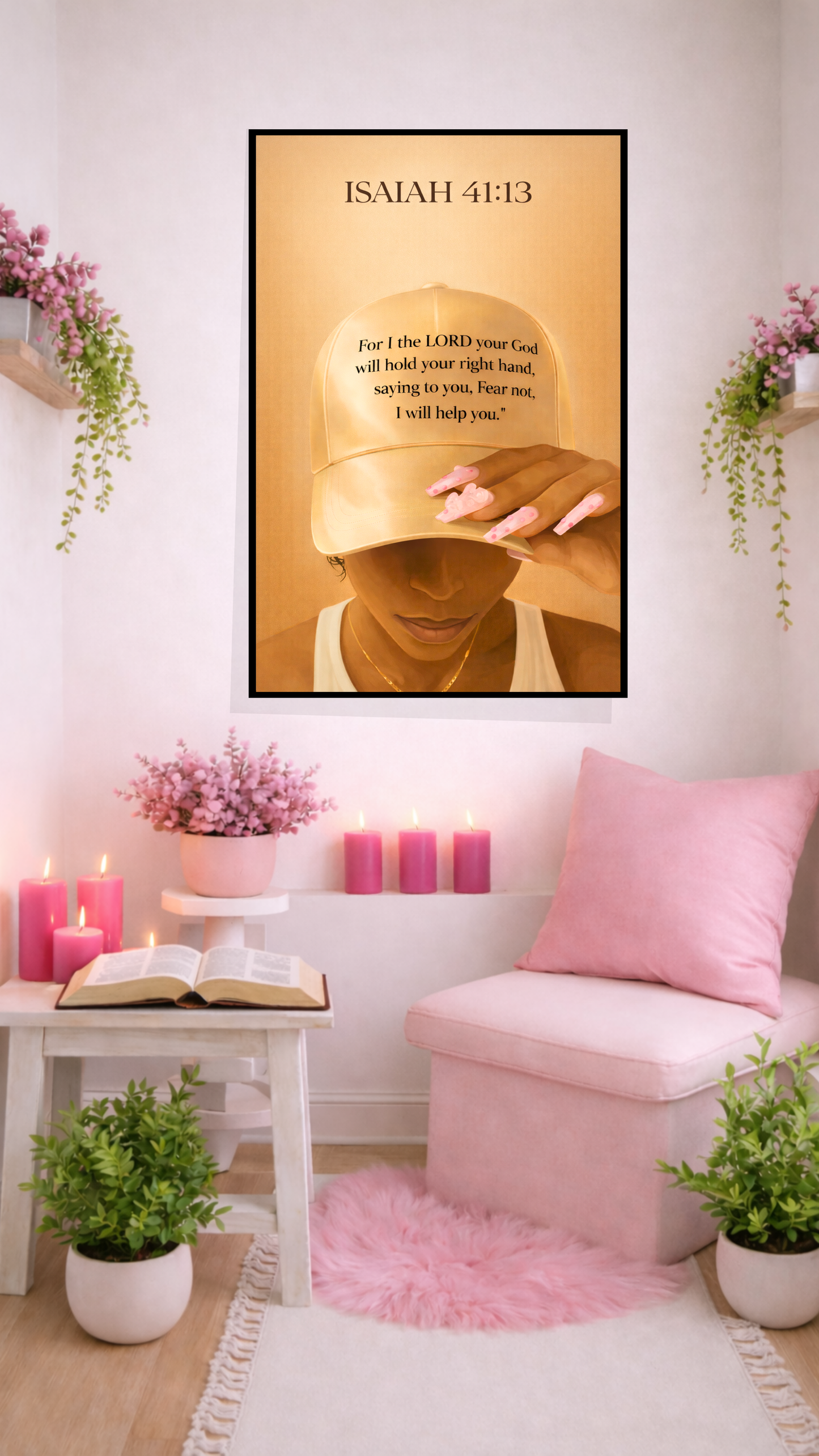 Isaiah 41:13 “For I the Lord Your God Will Hold Your Right Hand” – Christian Printable Scripture Wall Art