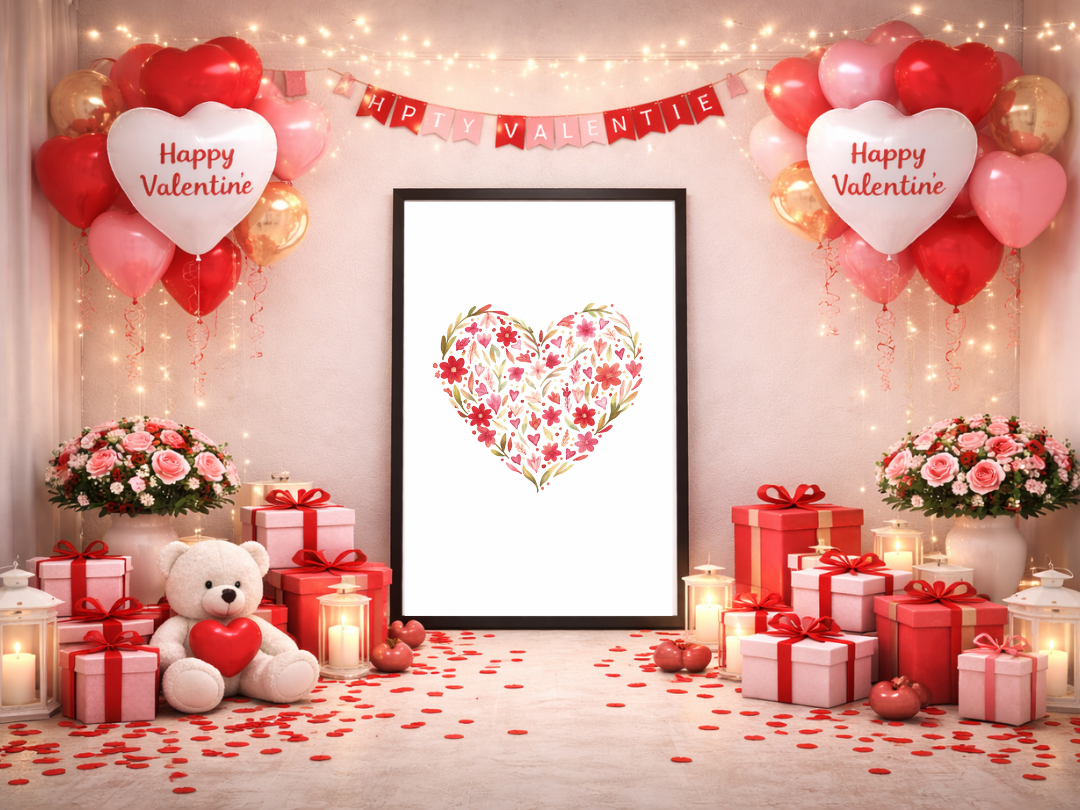 Floral Heart Wall Art – Valentine’s Day Home Decor & Gift | Digital Download