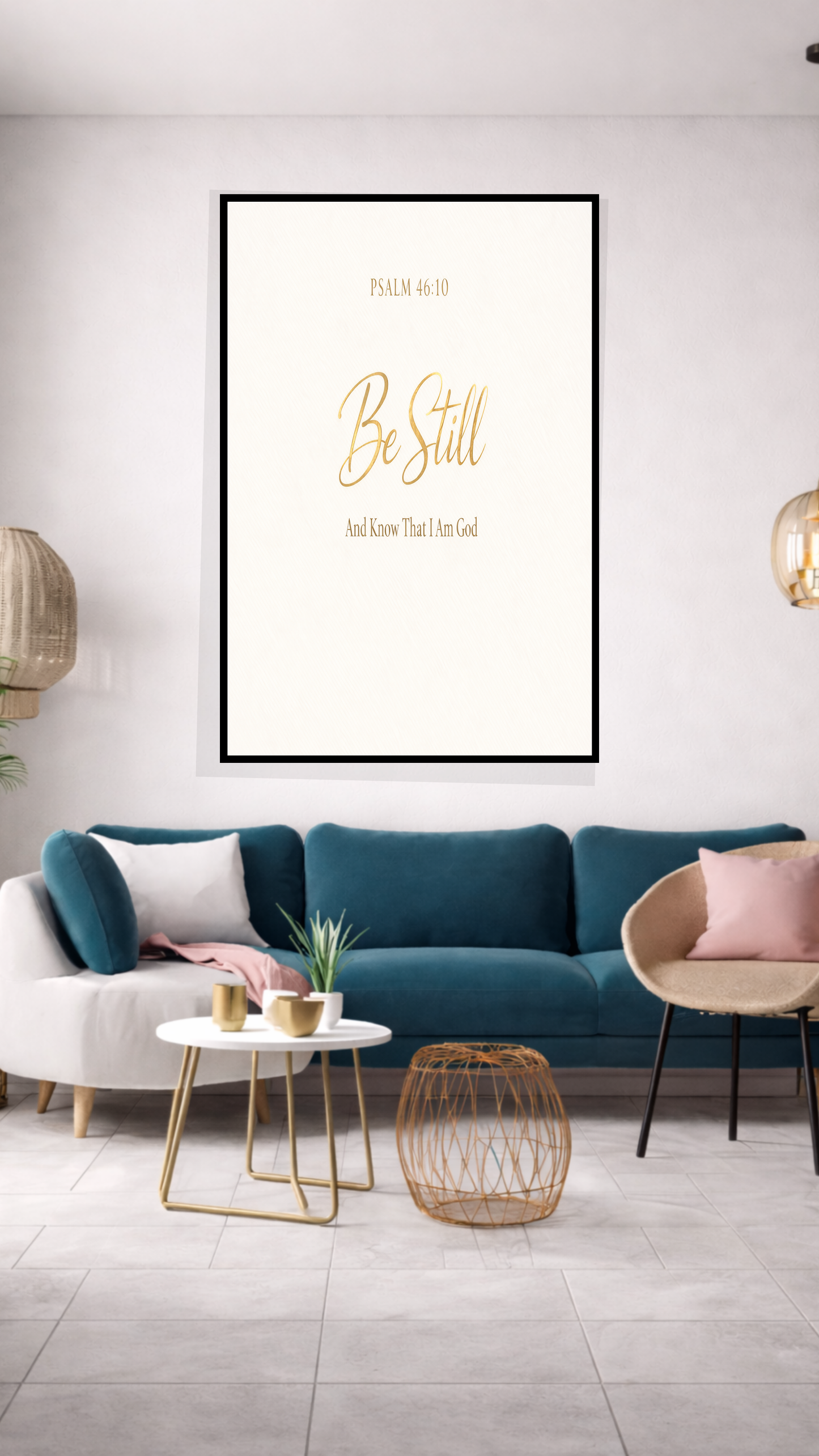 Psalm 46:10 “Be Still and Know That I Am God” Scripture Wdall Art - Home Decor