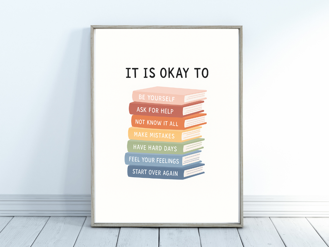 It’s Okay To - Wall Art. Kids Growth Mindset & Classroom Decor | Digital Download