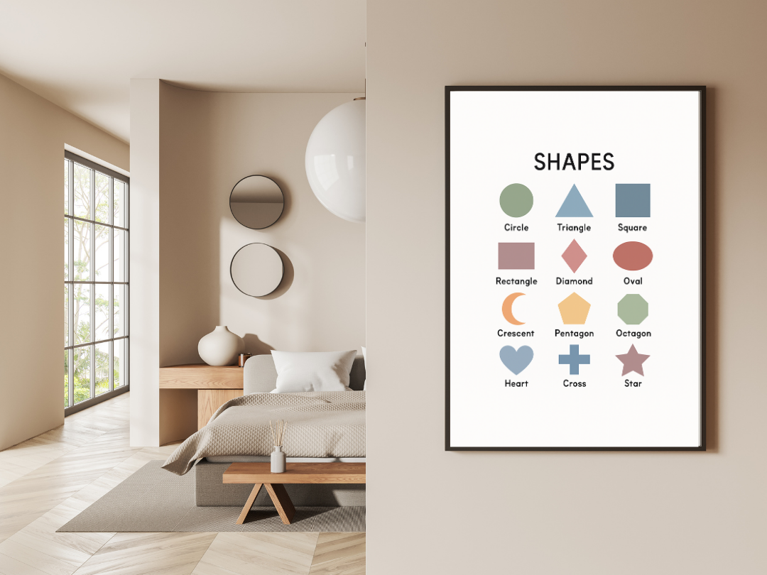 Shapes Poster for Kids – Educational Nursery & Classroom Wall Art | Digital Download