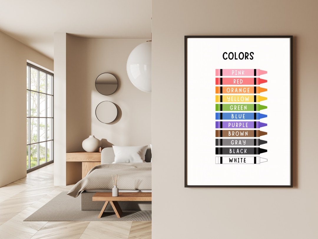 Colors Poster for Kids – Educational Classroom & Preschool Wall Art | Digital Download