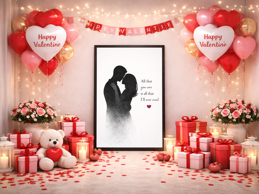 All That You Are Wall Art – Romantic Couple Silhouette & Love Quote | Digital Download