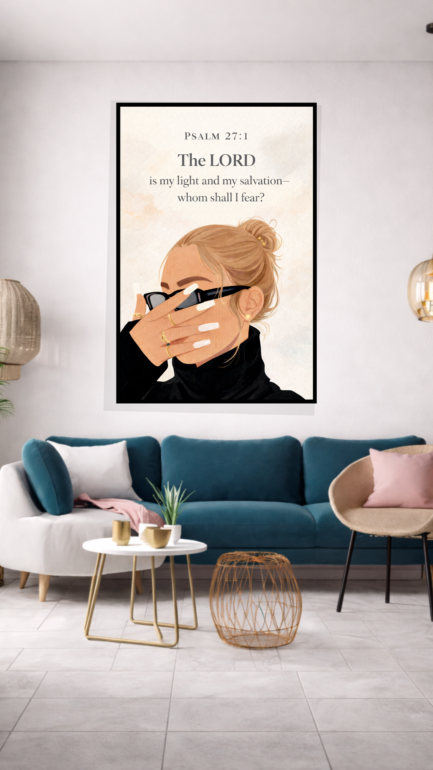 Psalm 27:1 “The Lord Is My Light and My Salvation—Whom Shall I Fear?”  Wall Art Deco