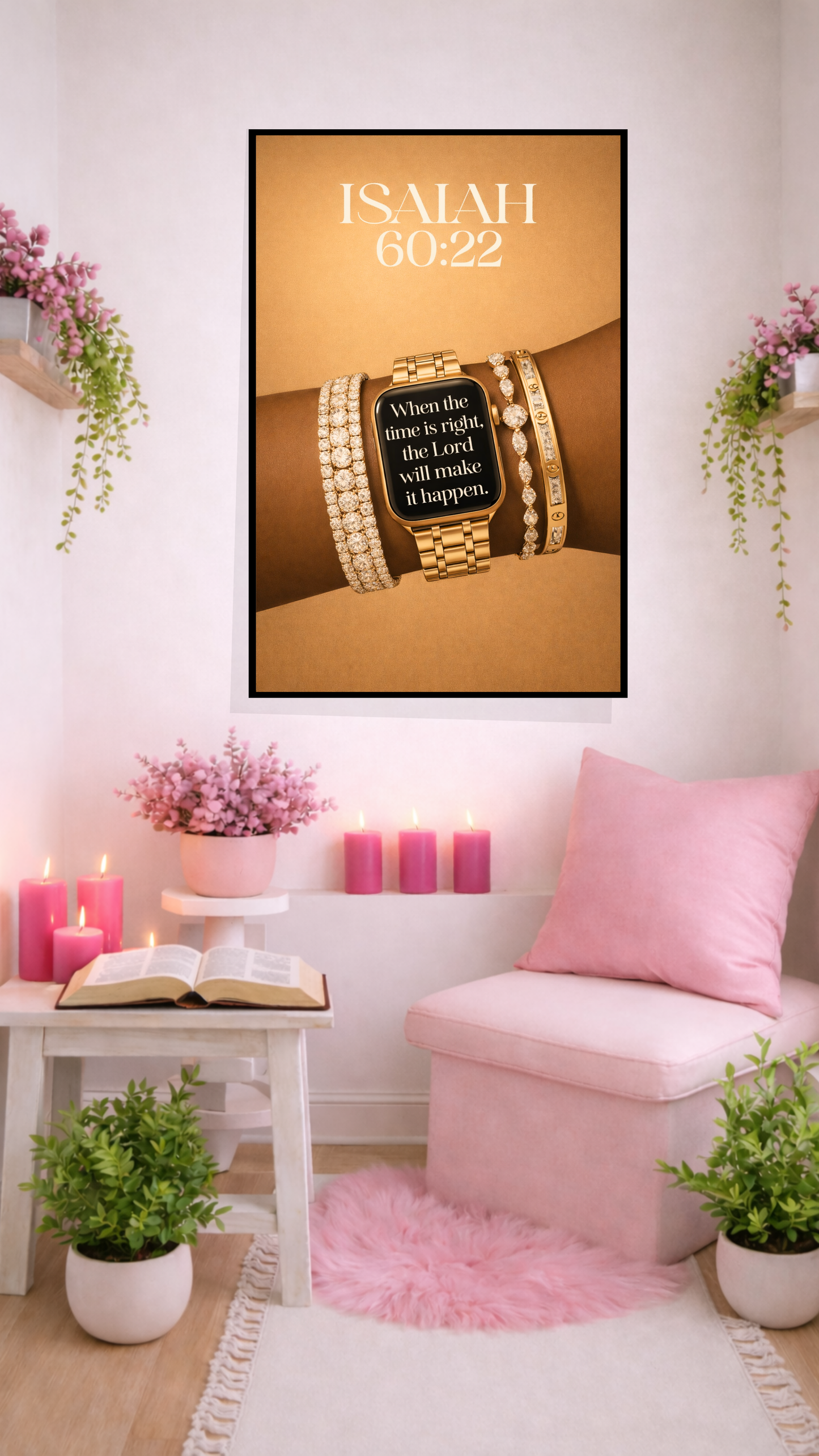 Isaiah 60:22 “When the Time Is Right, I the Lord Will Make It Happen” – Christian Printable Scripture Wall Art