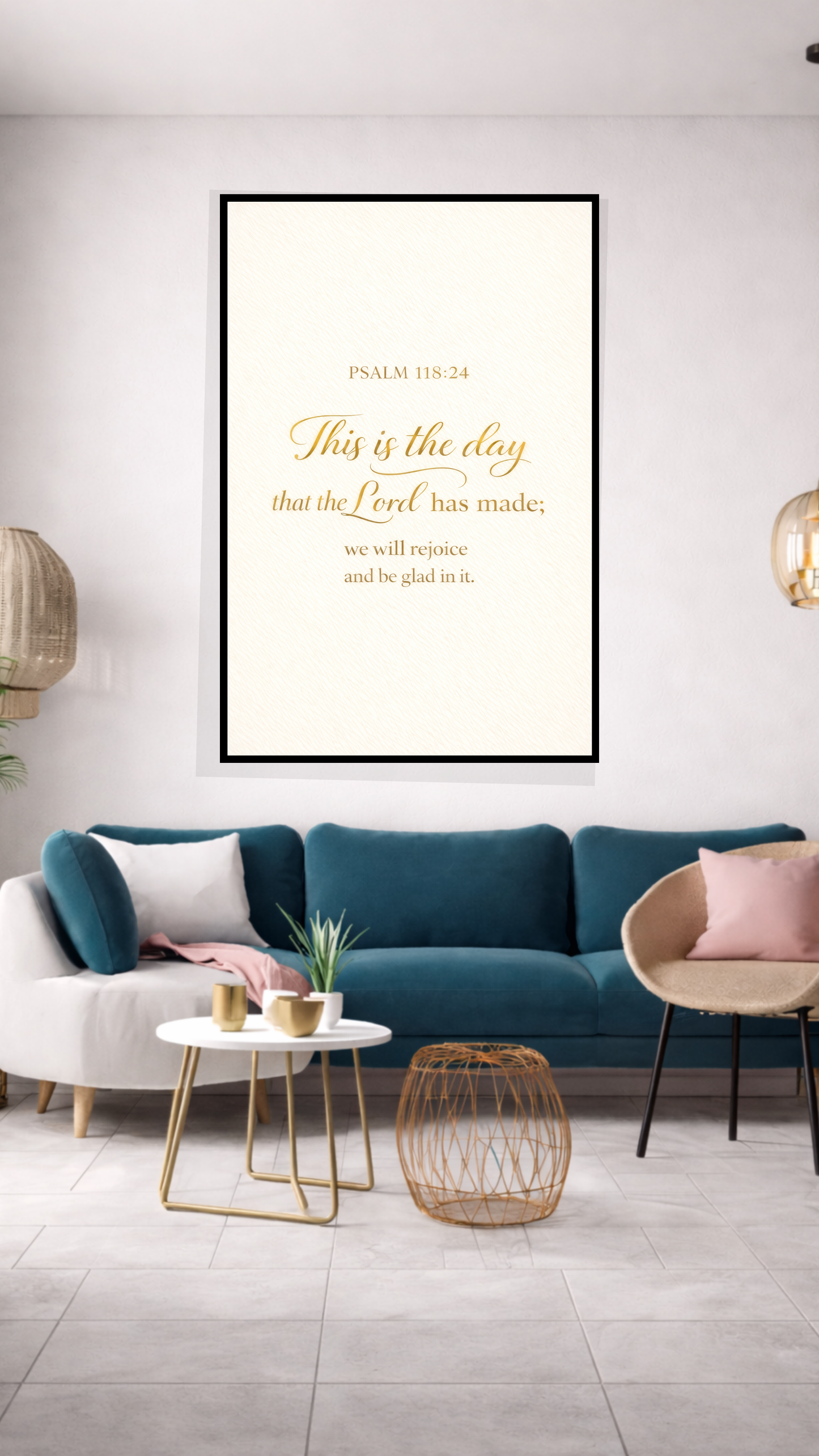 Psalm 118:24 "This Is the Day That the Lord Has Made” Bible Verse Wall Art - Home Deco