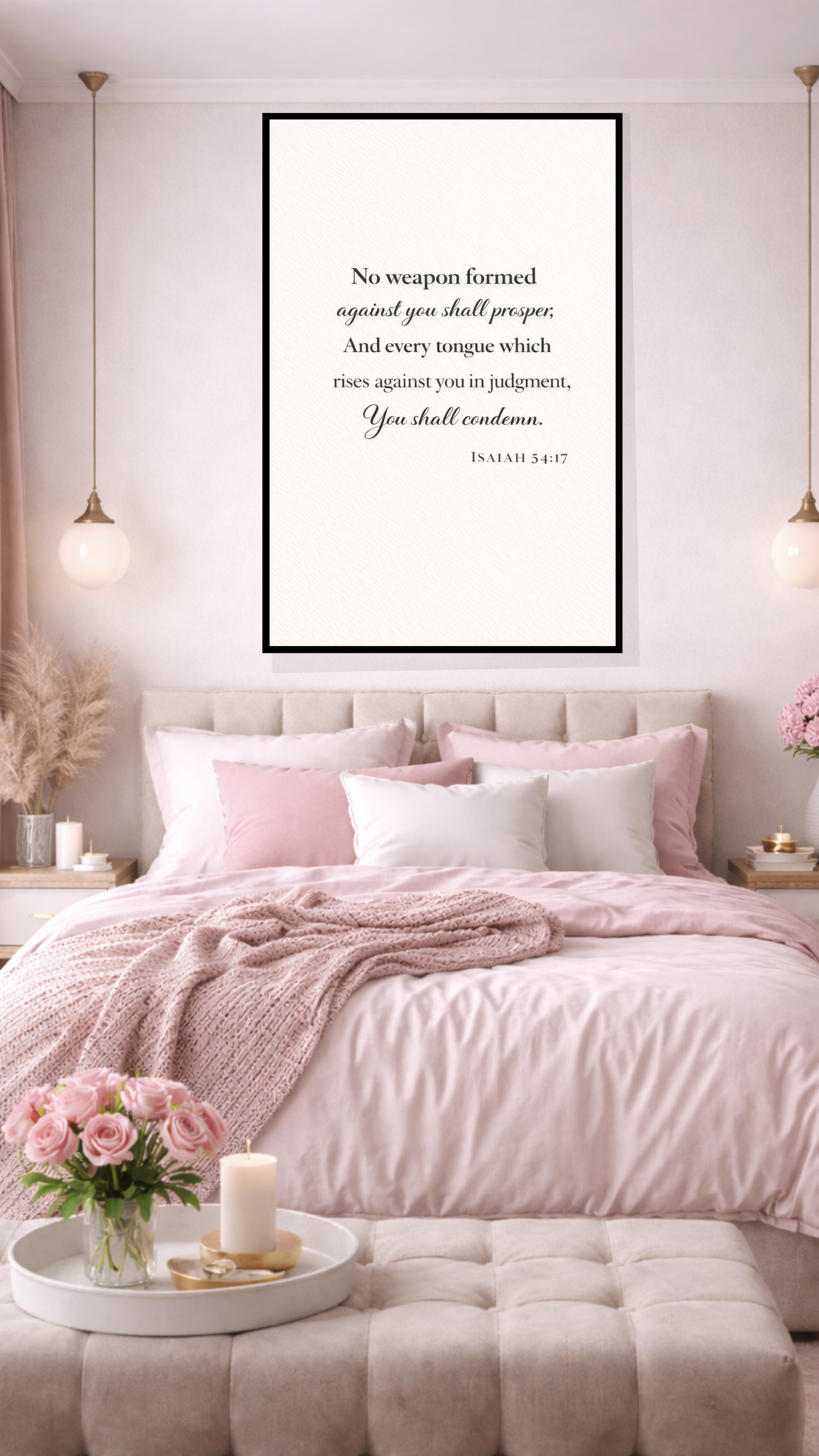 Isaiah 54:17 “No Weapon Formed Against You Shall Prosper” – Bible Verse Wall Art