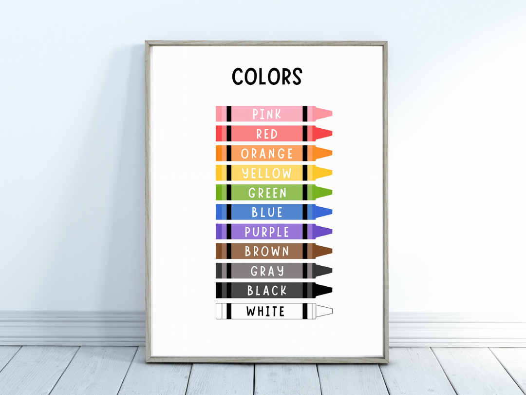 Colors Poster for Kids – Educational Classroom & Preschool Wall Art | Digital Download