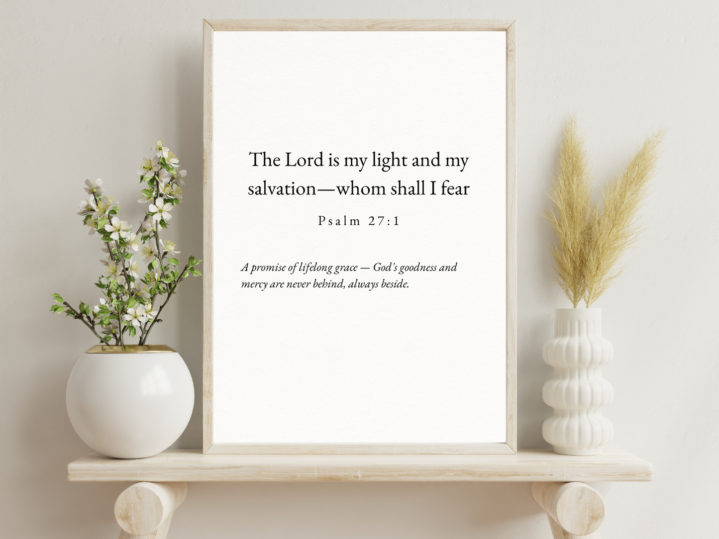Psalm 27:1 “The Lord Is My Light and My Salvation—Whom Shall I Fear?”  Wall Art Deco