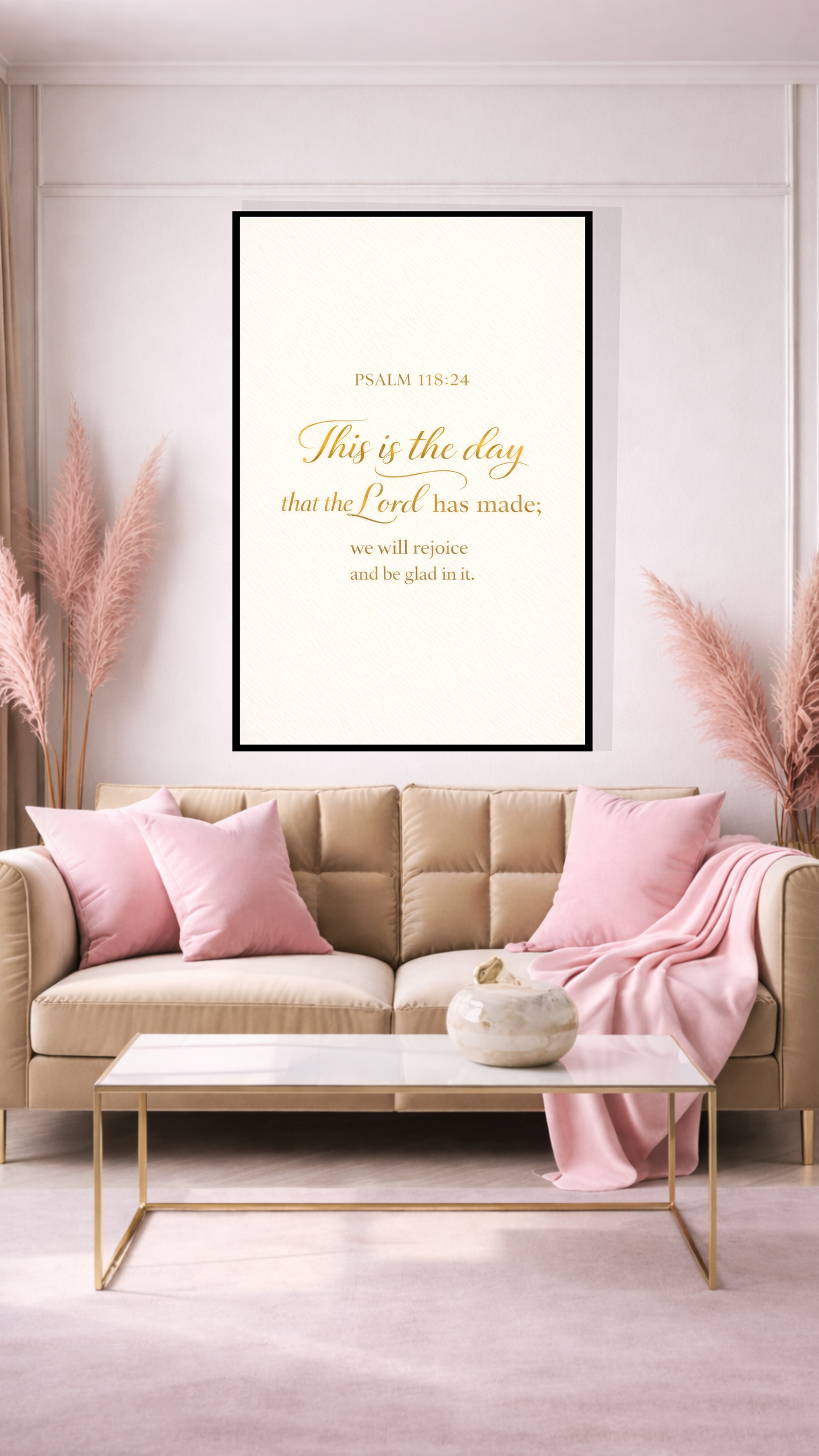 Psalm 118:24 "This Is the Day That the Lord Has Made” Bible Verse Wall Art - Home Deco